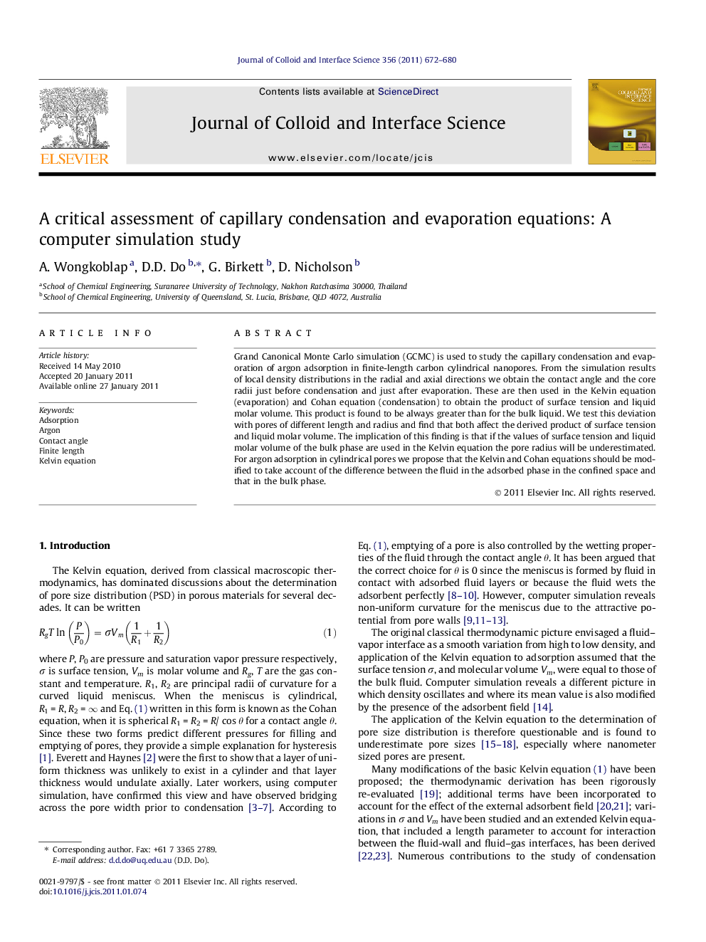 A critical assessment of capillary condensation and evaporation equations: A computer simulation study