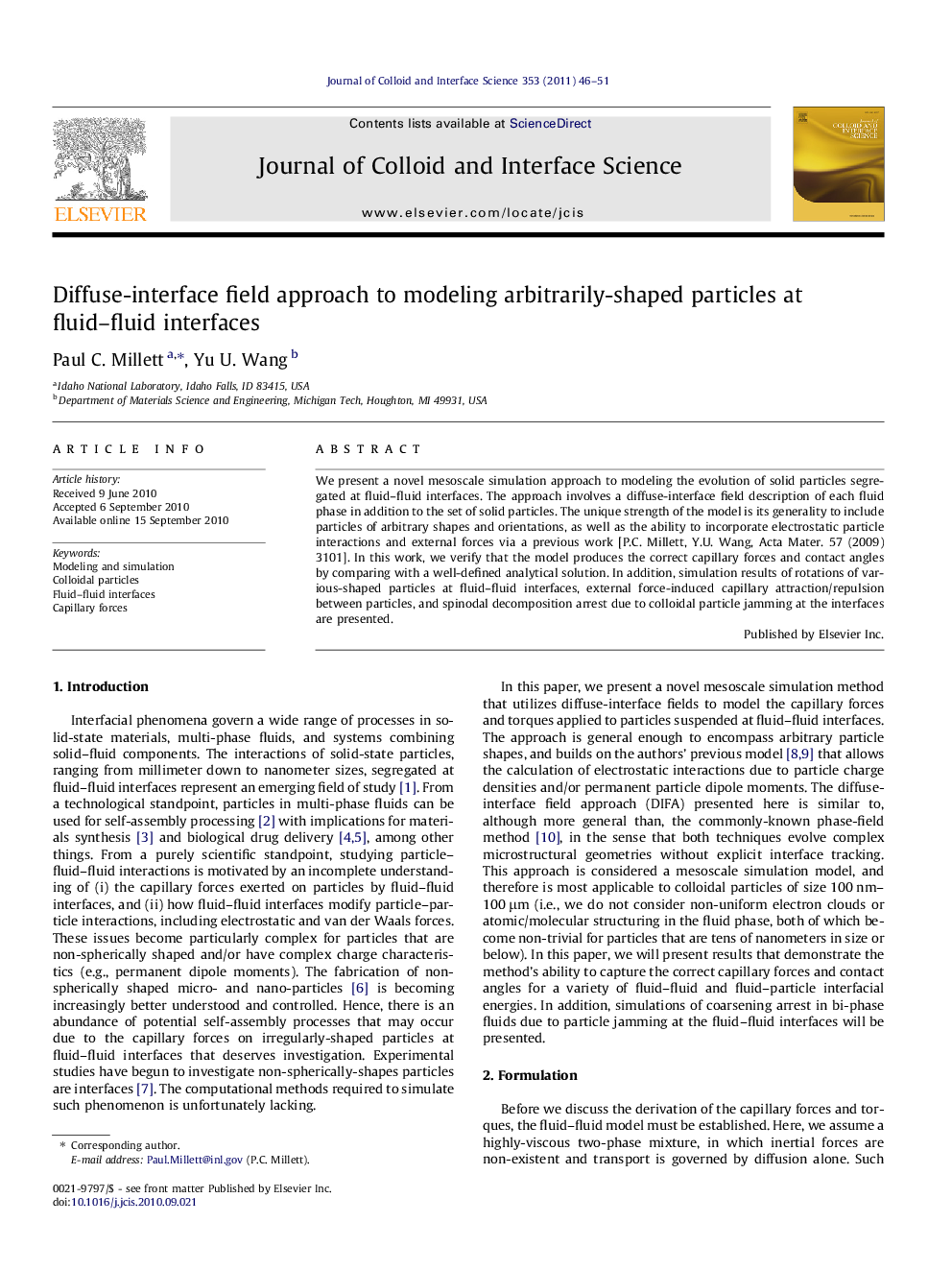 Diffuse-interface field approach to modeling arbitrarily-shaped particles at fluid–fluid interfaces