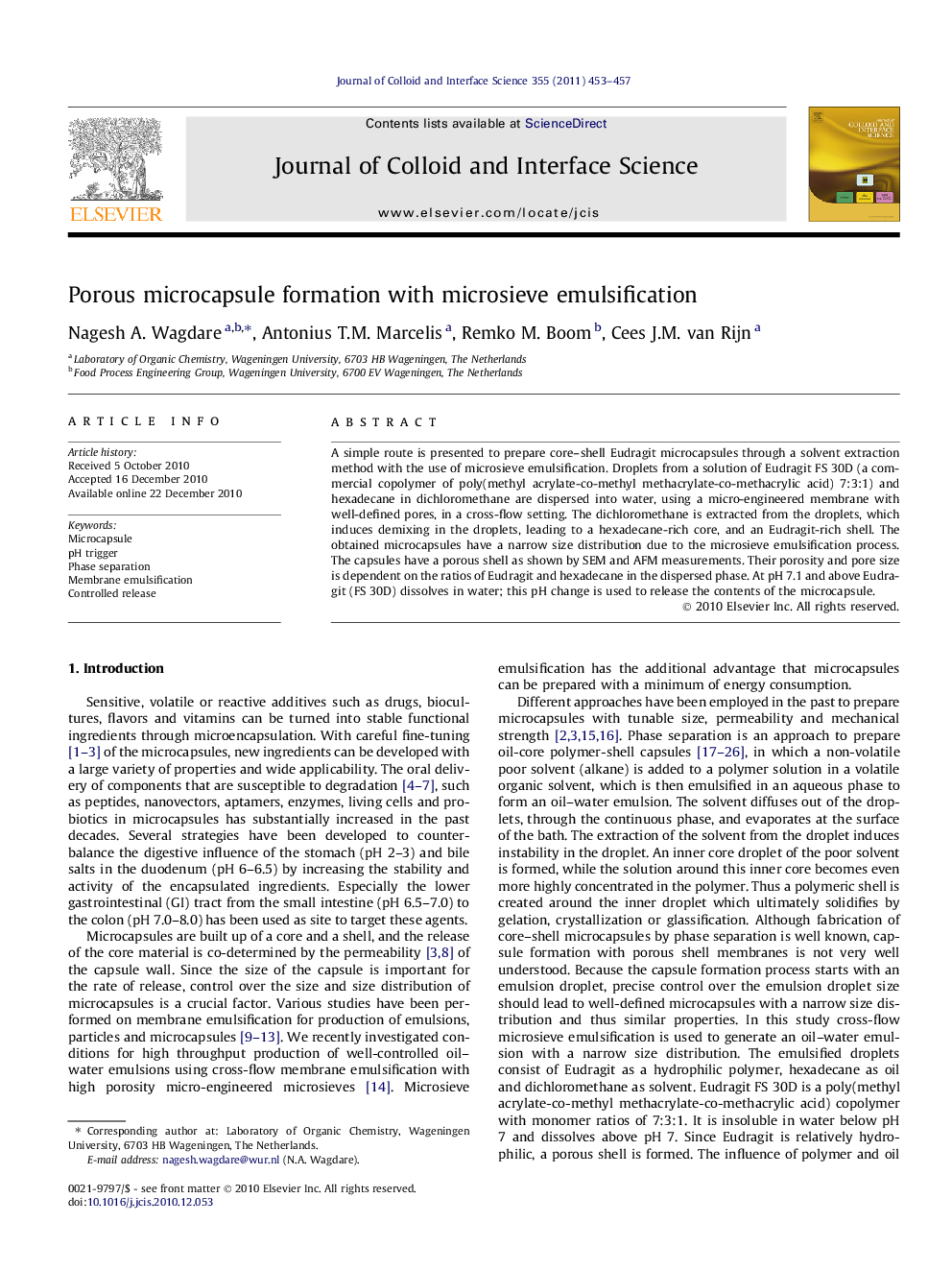 Porous microcapsule formation with microsieve emulsification