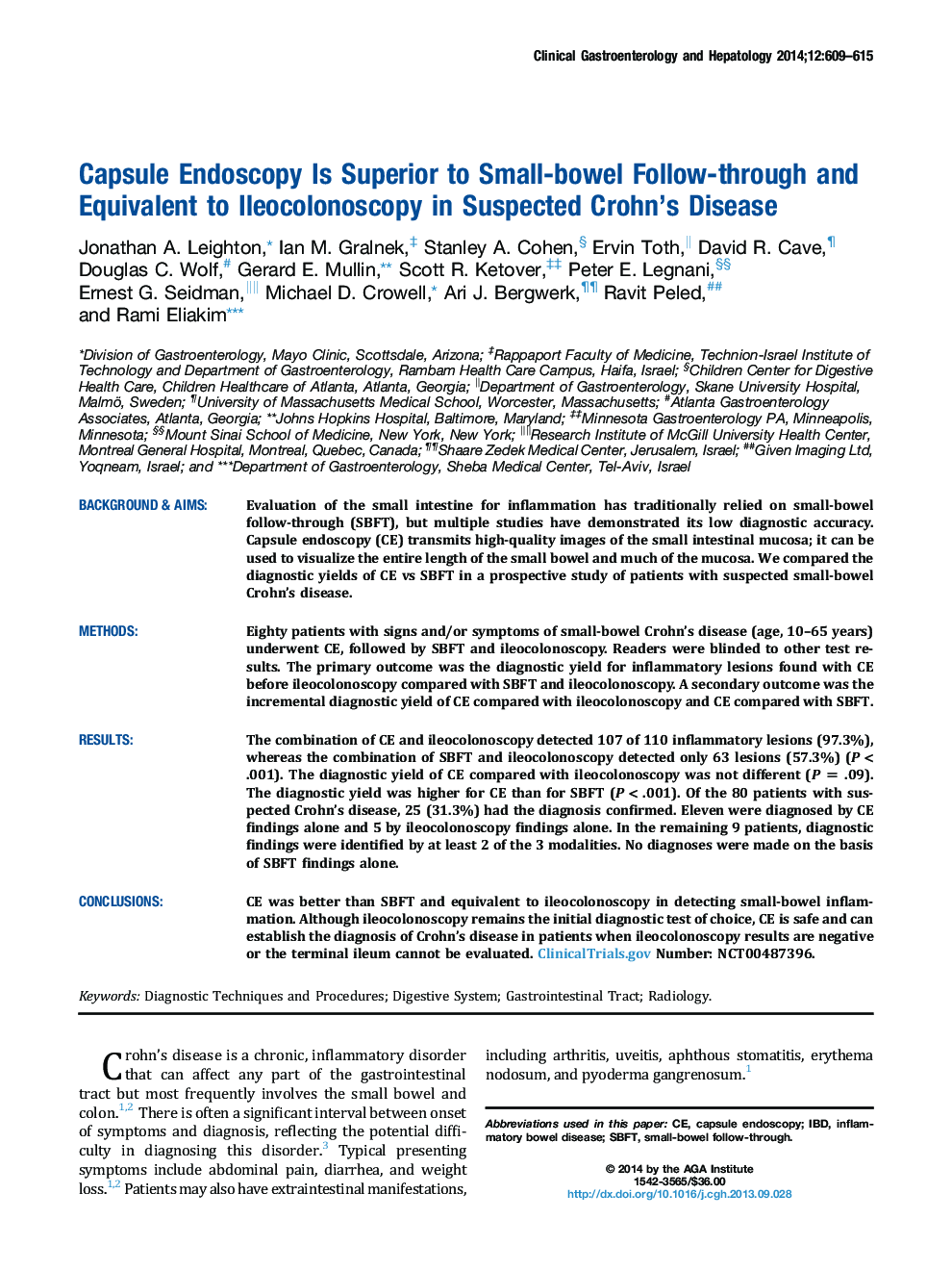 Capsule Endoscopy Is Superior to Small-bowel Follow-through and Equivalent to Ileocolonoscopy in Suspected Crohn's Disease