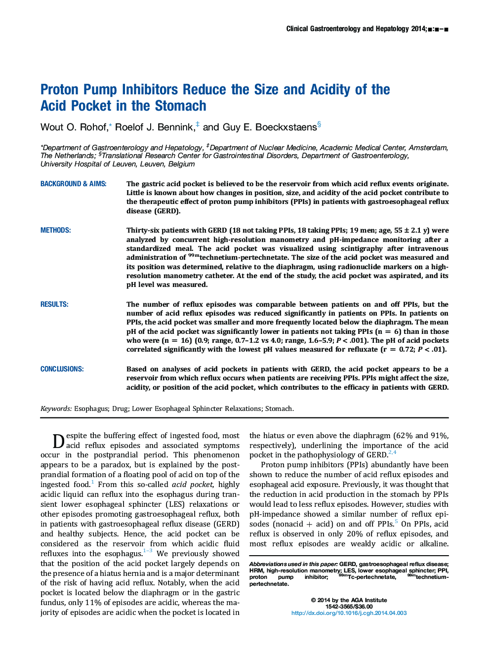 Proton Pump Inhibitors Reduce the Size and Acidity of the Acid Pocket in the Stomach