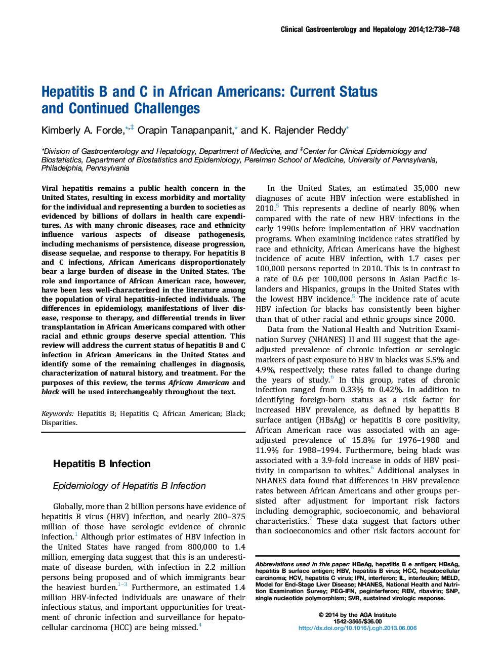 Hepatitis B and C in African Americans: Current Status andÂ ContinuedÂ Challenges