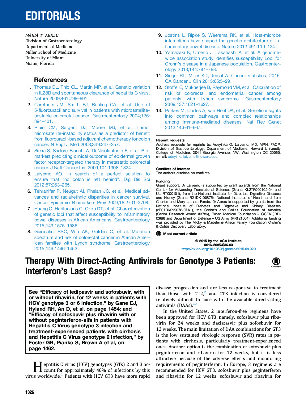 Therapy With Direct-Acting Antivirals for Genotype 3 Patients: Interferon's Last Gasp?