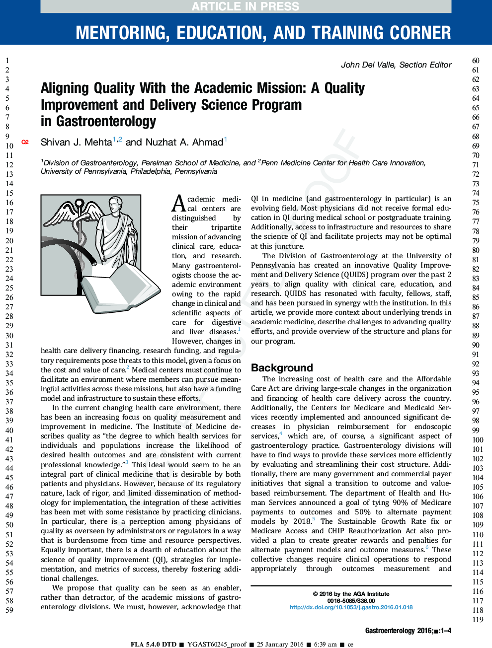 Aligning Quality With the Academic Mission: A Quality Improvement and Delivery Science Program in Gastroenterology