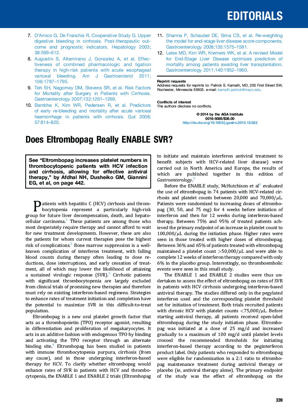 Does Eltrombopag Really ENABLE SVR?