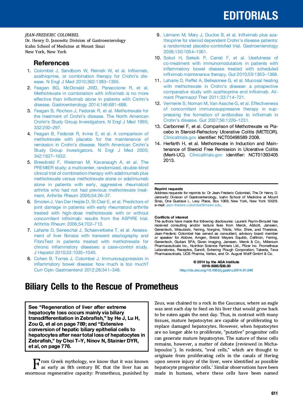 Biliary Cells to the Rescue of Prometheus