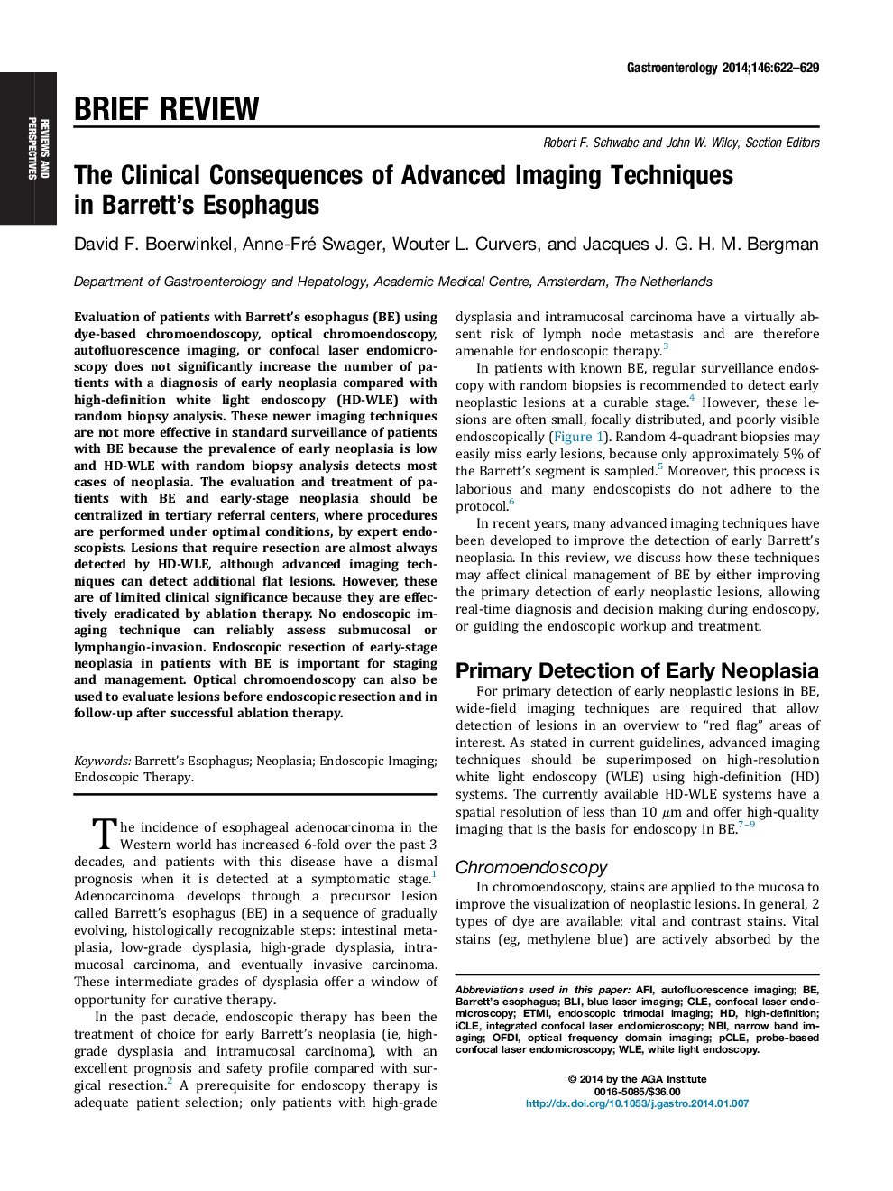 The Clinical Consequences of Advanced Imaging Techniques in Barrett's Esophagus