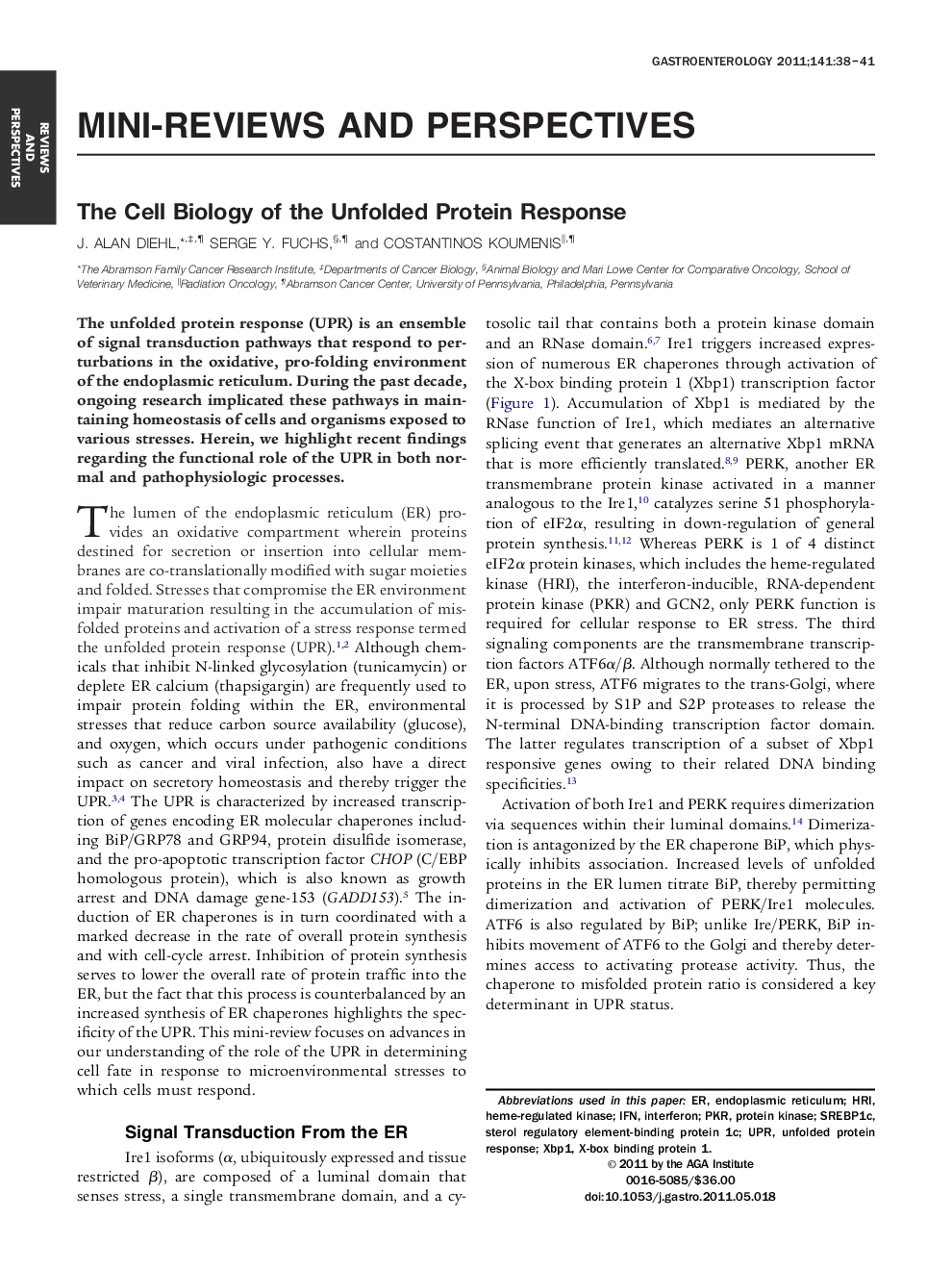 The Cell Biology of the Unfolded Protein Response