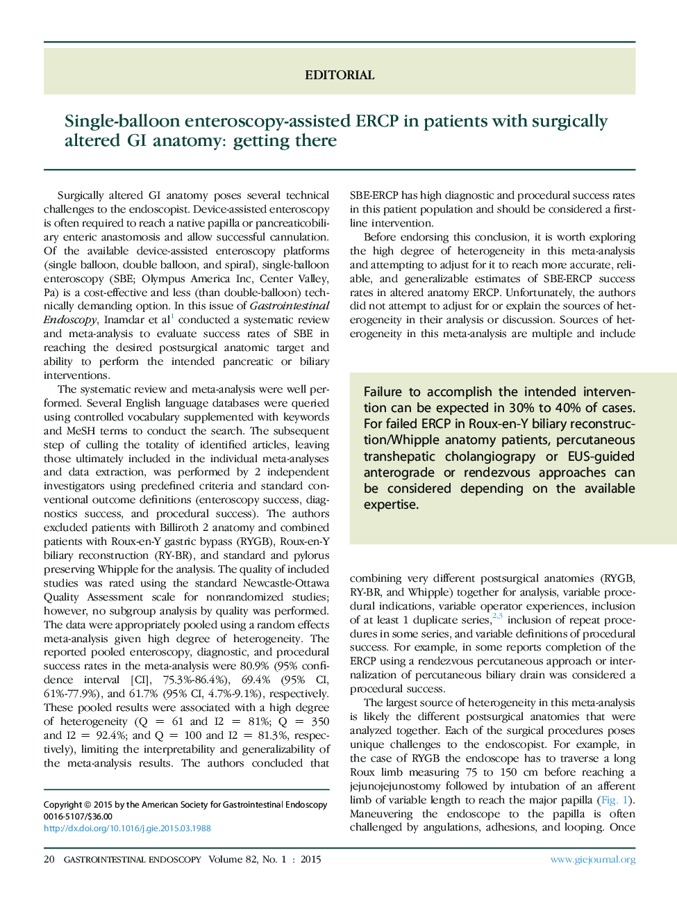 Single-balloon enteroscopy-assisted ERCP in patients with surgically altered GI anatomy: getting there