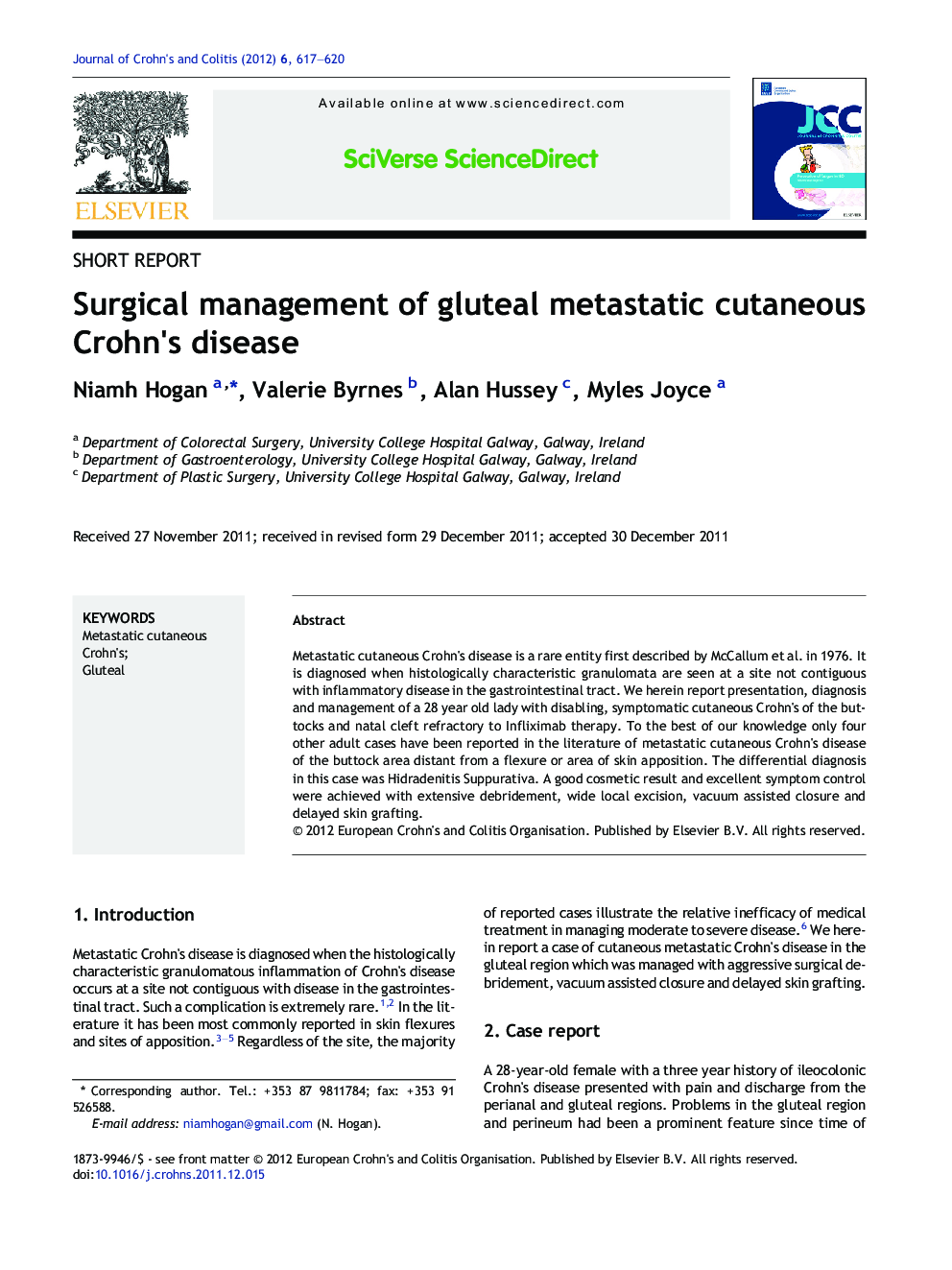 Surgical management of gluteal metastatic cutaneous Crohn's disease