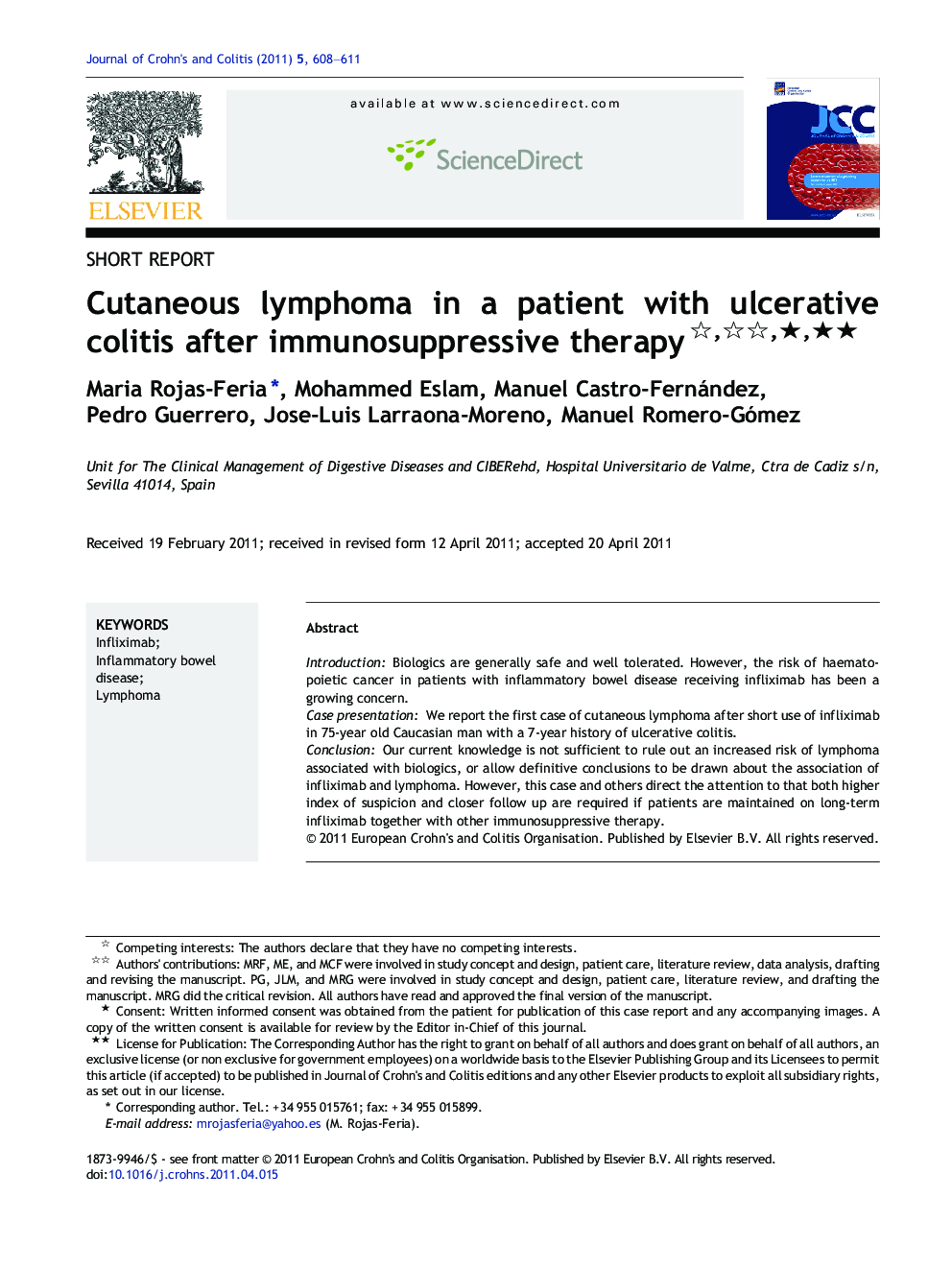 Cutaneous lymphoma in a patient with ulcerative colitis after immunosuppressive therapy