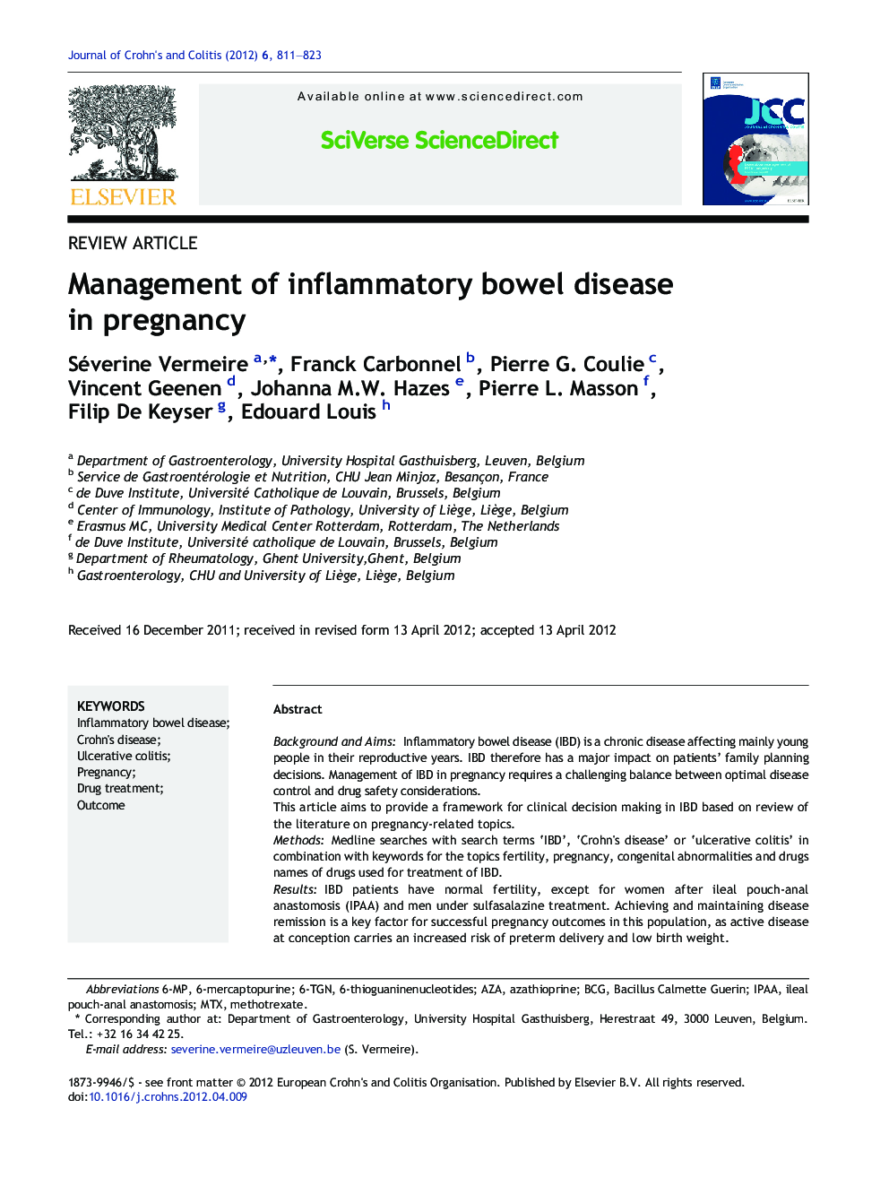 Review ArticleManagement of inflammatory bowel disease in pregnancy