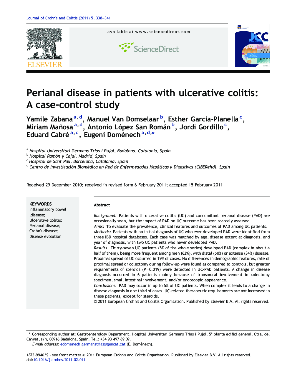Perianal disease in patients with ulcerative colitis: A case-control study