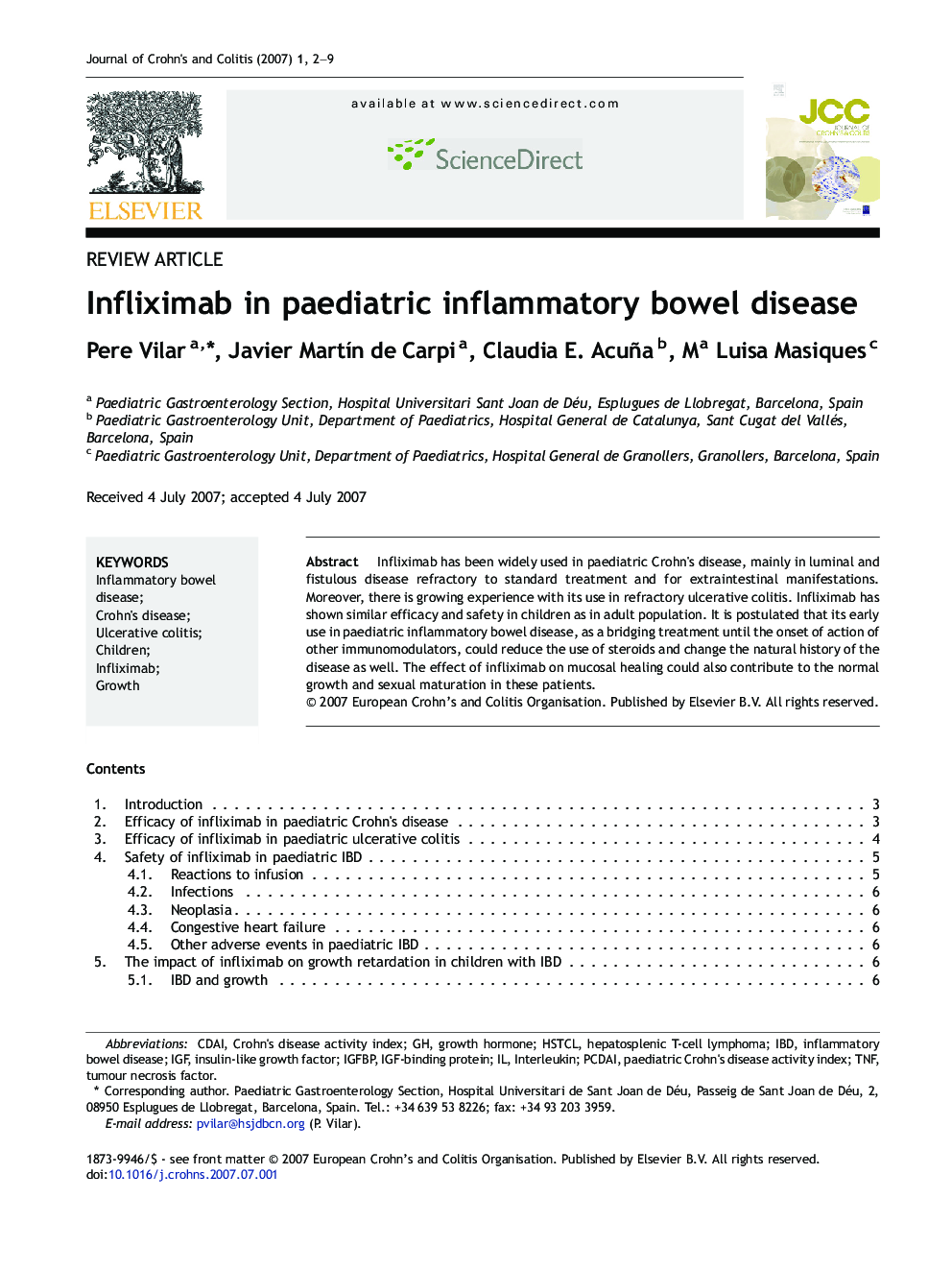 Review ArticleInfliximab in paediatric inflammatory bowel disease