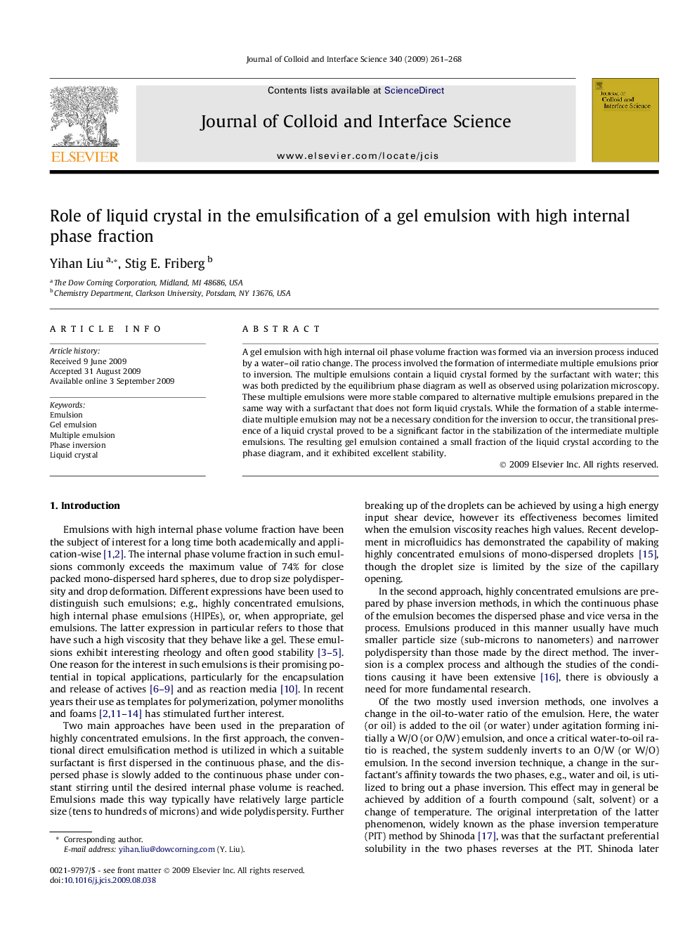 Role of liquid crystal in the emulsification of a gel emulsion with high internal phase fraction