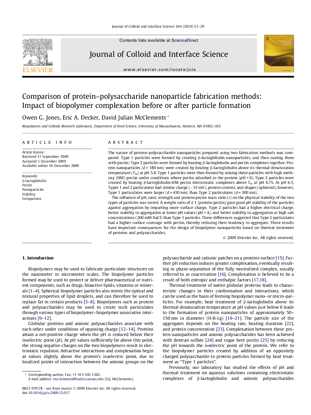 Comparison of protein–polysaccharide nanoparticle fabrication methods: Impact of biopolymer complexation before or after particle formation