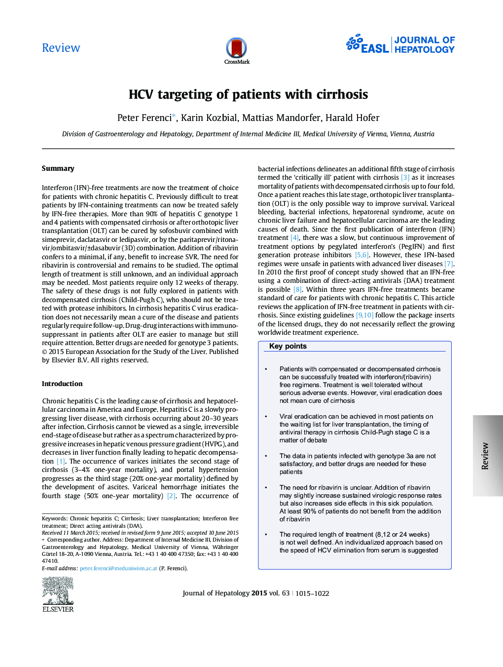 ReviewHCV targeting of patients with cirrhosis