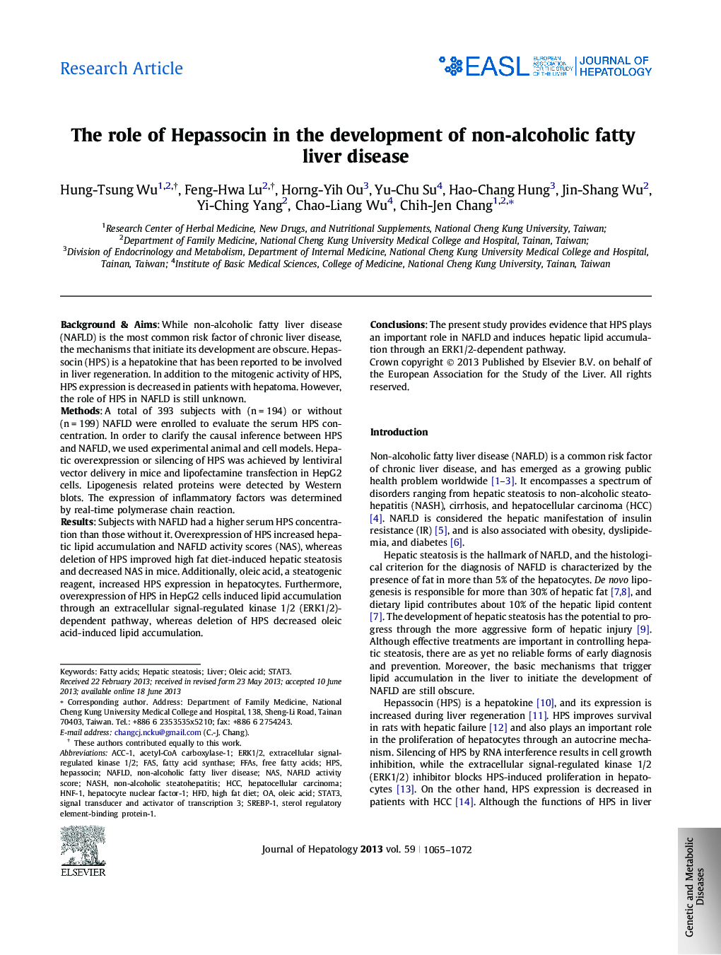 مقاله پژوهشی نقش هپازوسین در توسعه بیماری های کبدی چربی غیر الکلی 