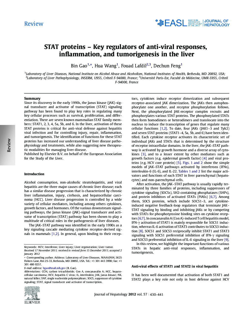 ReviewSTAT proteins - Key regulators of anti-viral responses, inflammation, and tumorigenesis in the liver