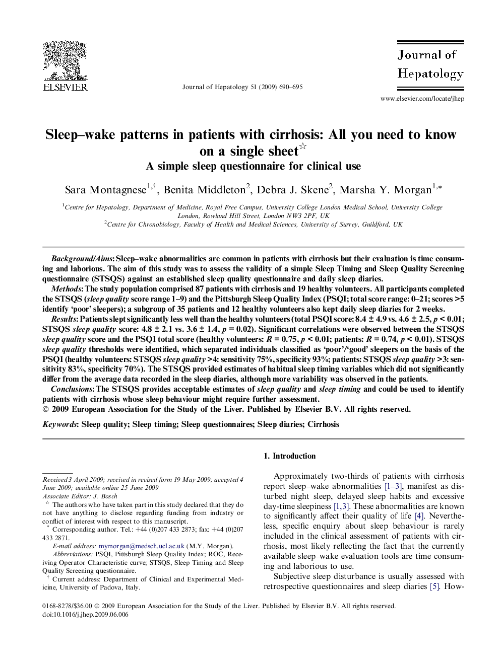 Sleep-wake patterns in patients with cirrhosis: All you need to know on a single sheet