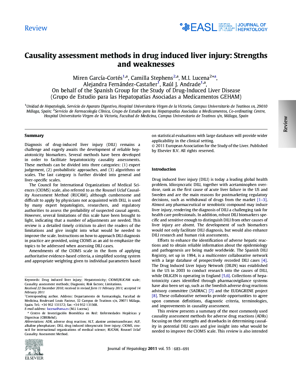 ReviewCausality assessment methods in drug induced liver injury: Strengths and weaknesses