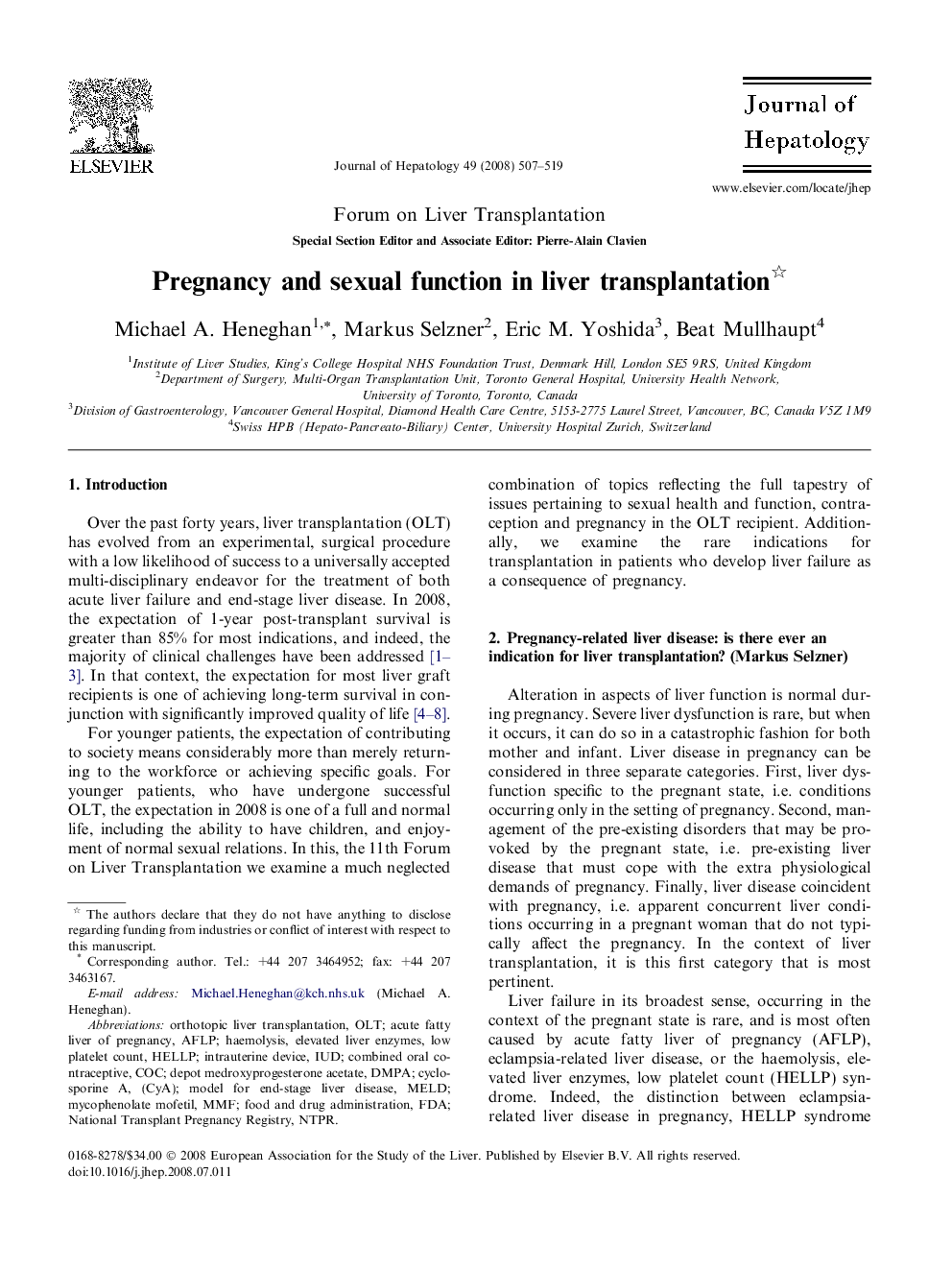 Pregnancy and sexual function in liver transplantation