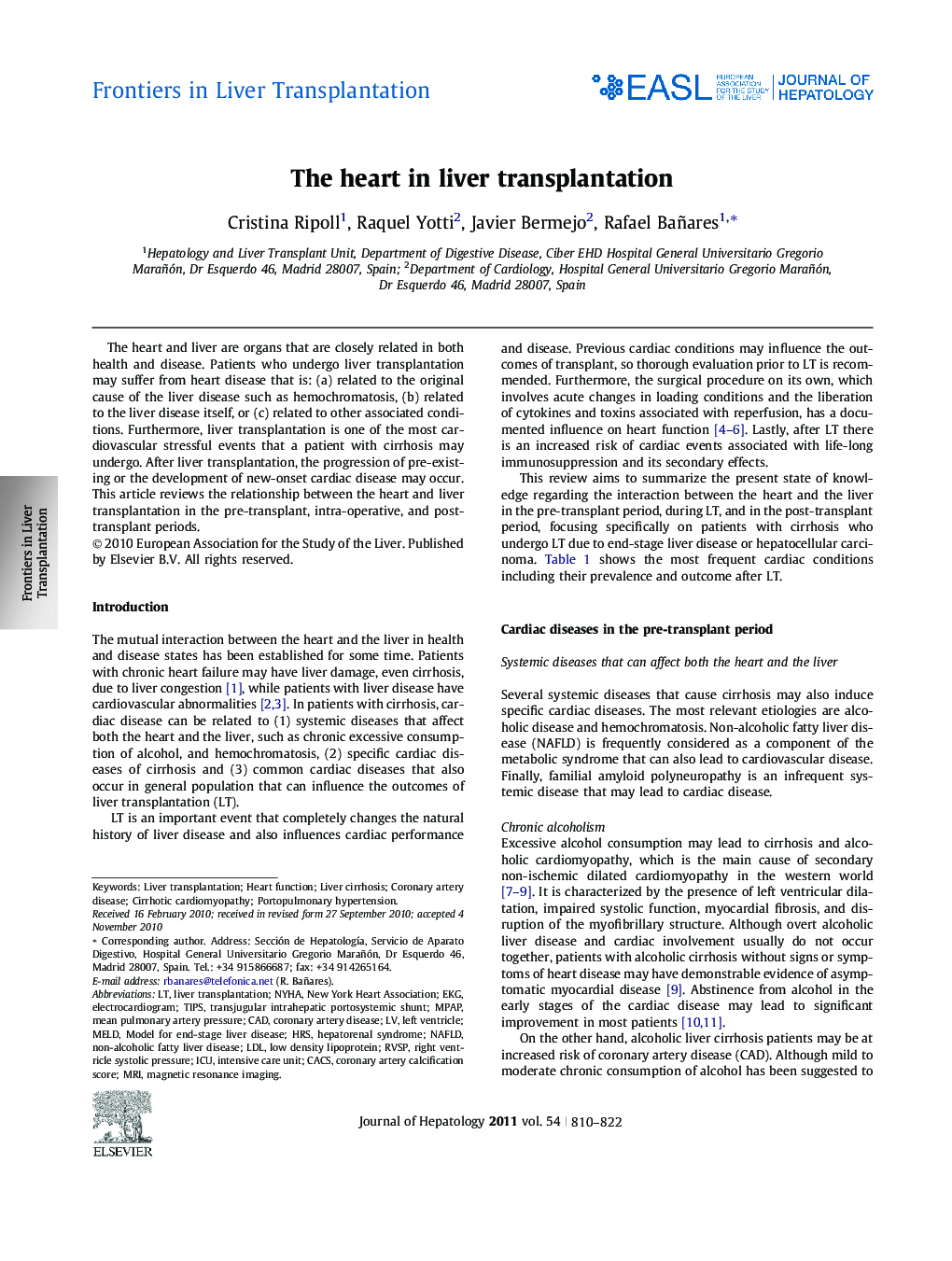 Frontiers in Liver TransplantationThe heart in liver transplantation