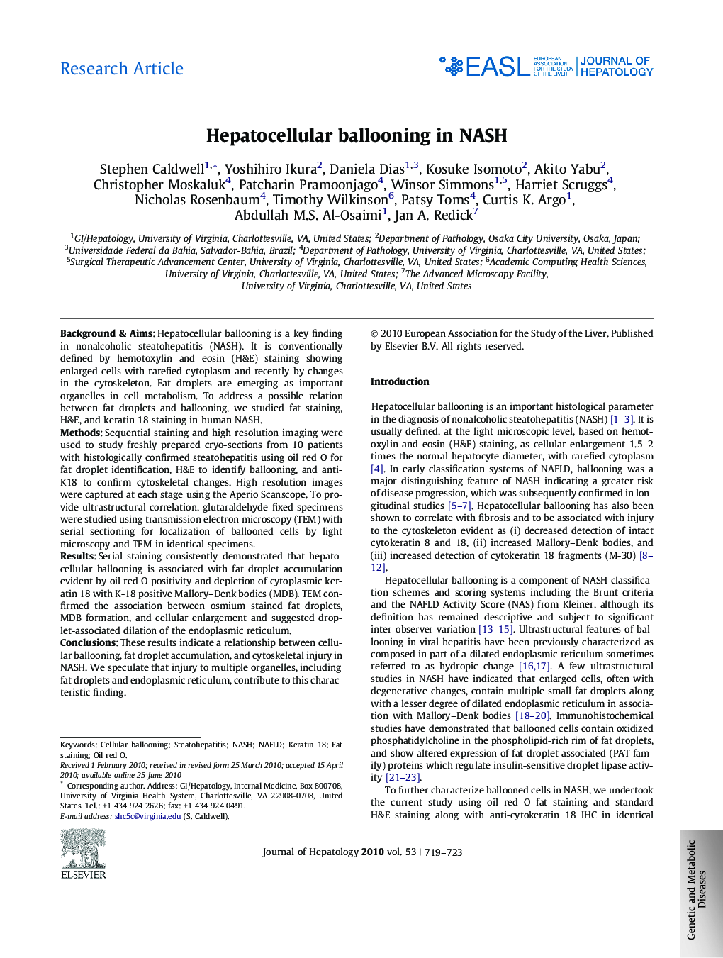 Research ArticleHepatocellular ballooning in NASH