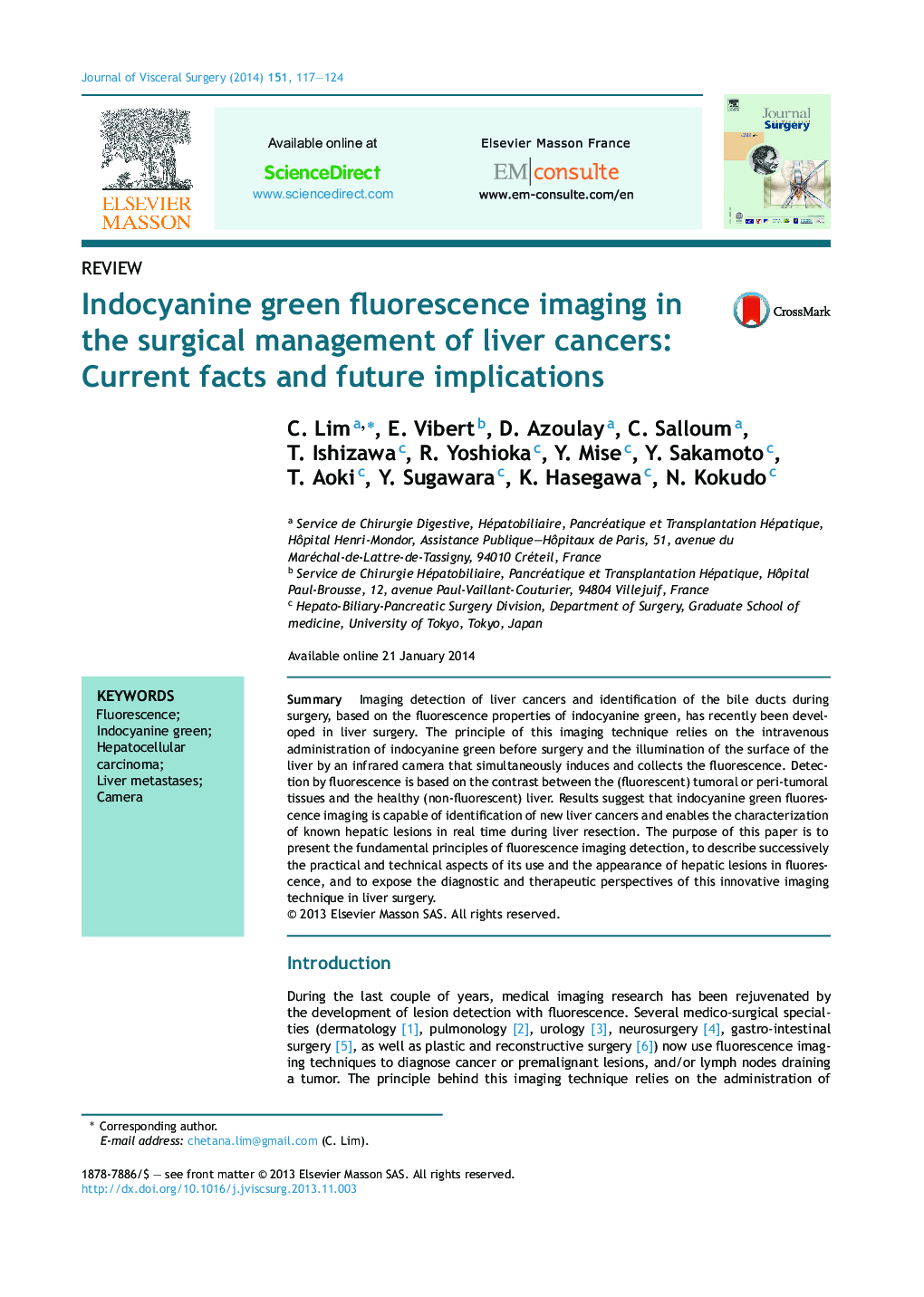 تصویربرداری فلورسنت سبز هندوسیانین در مدیریت جراحی سرطان کبد: واقعیت های جاری و پیامدهای آینده 