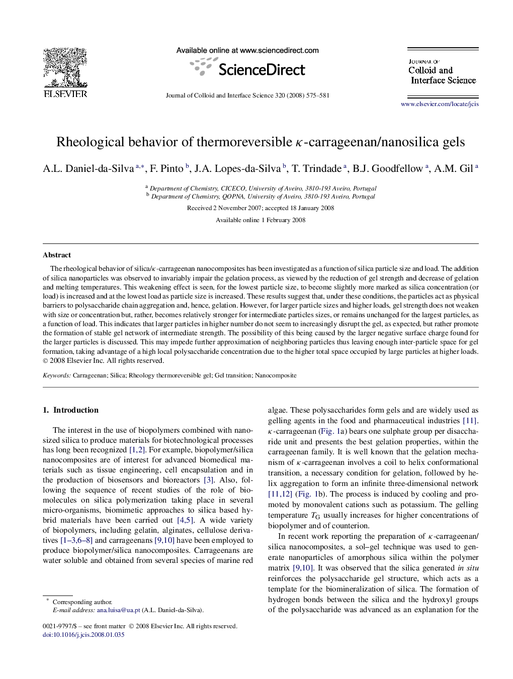 Rheological behavior of thermoreversible κ-carrageenan/nanosilica gels