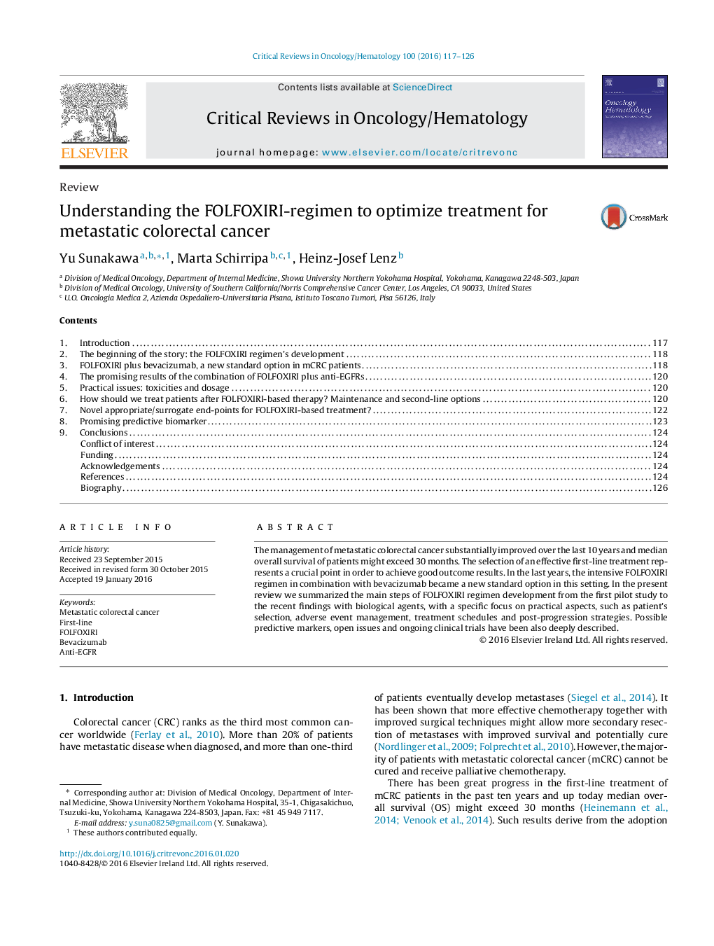 ReviewUnderstanding the FOLFOXIRI-regimen to optimize treatment for metastatic colorectal cancer