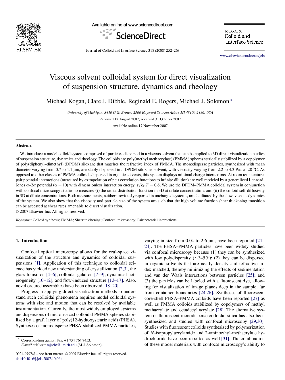 Viscous solvent colloidal system for direct visualization of suspension structure, dynamics and rheology