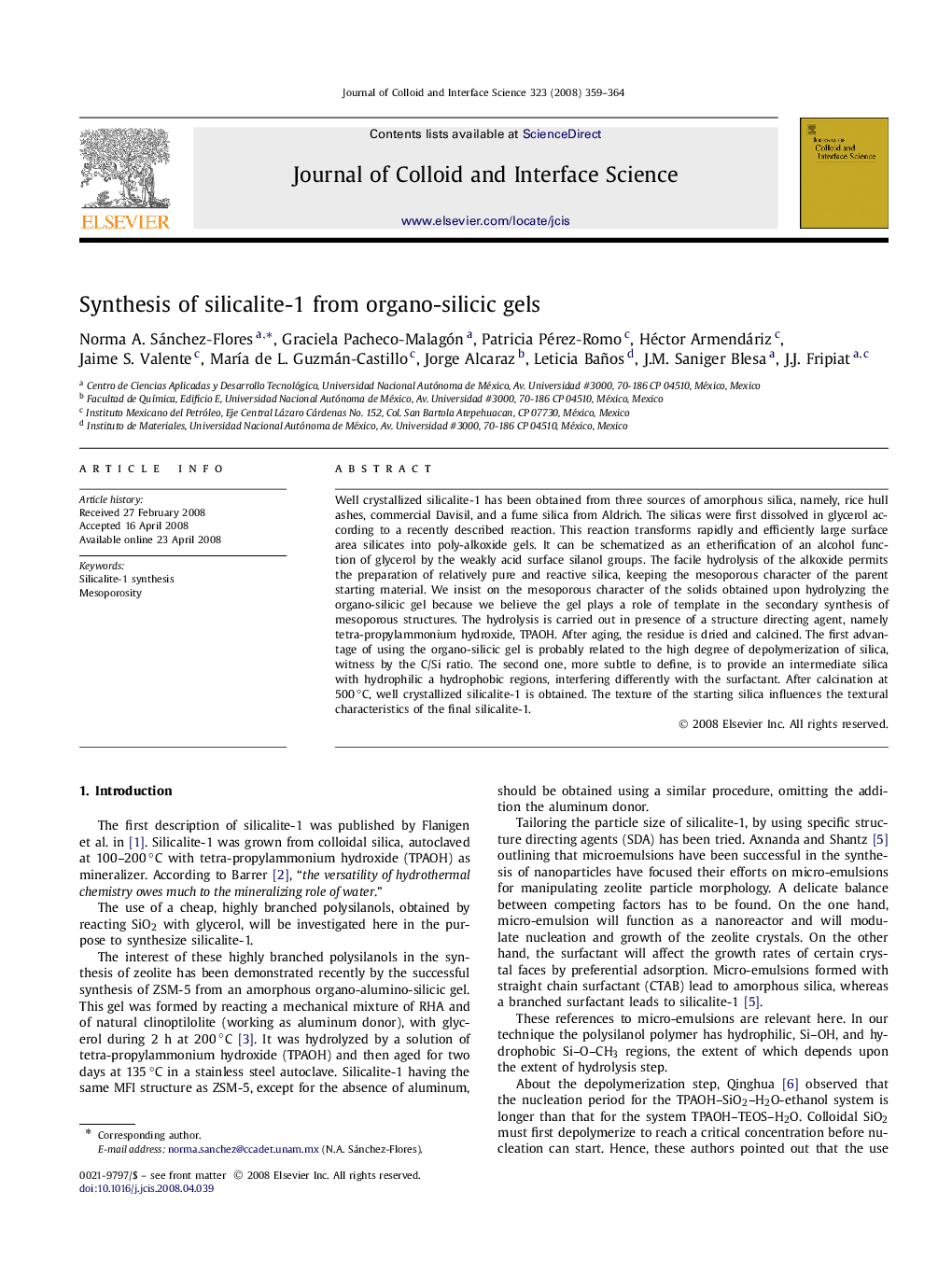 Synthesis of silicalite-1 from organo-silicic gels