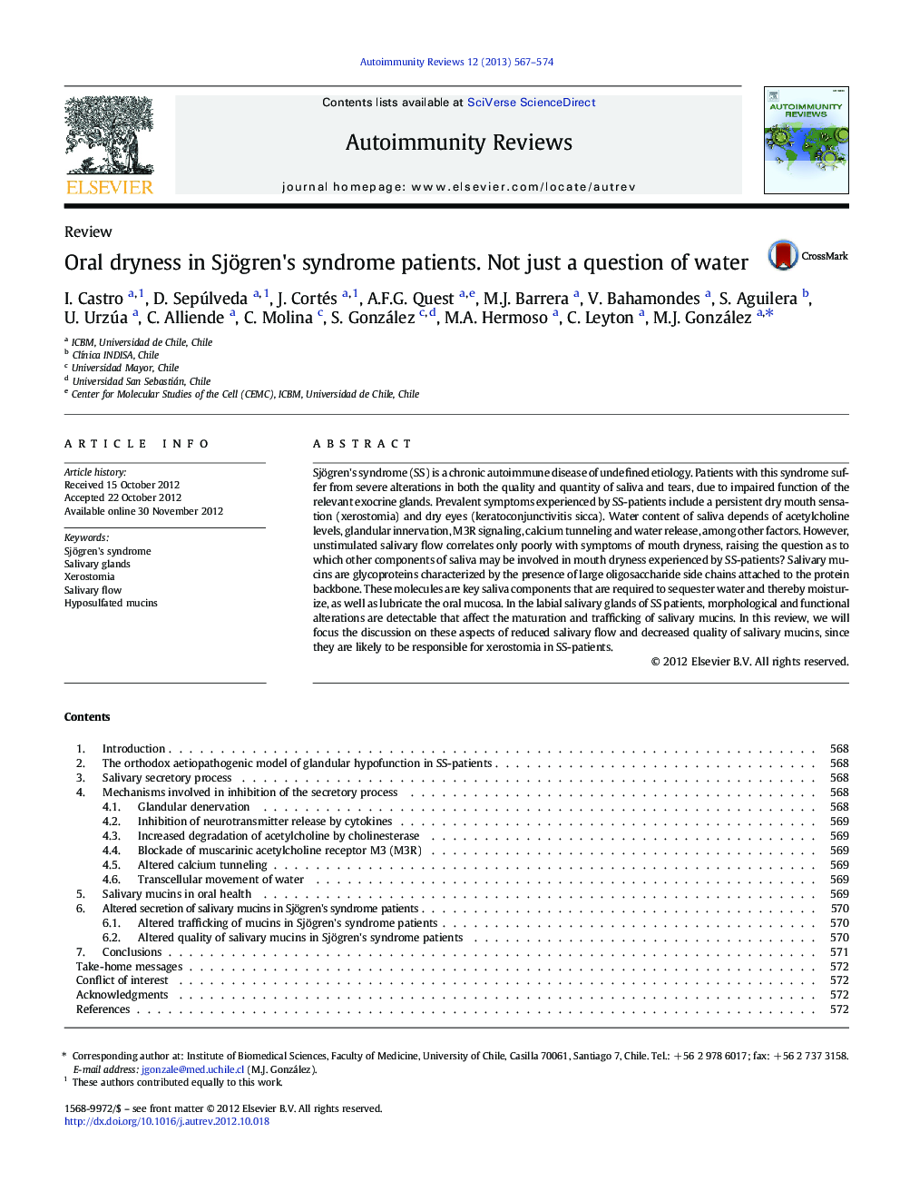 Oral dryness in Sjögren's syndrome patients. Not just a question of water