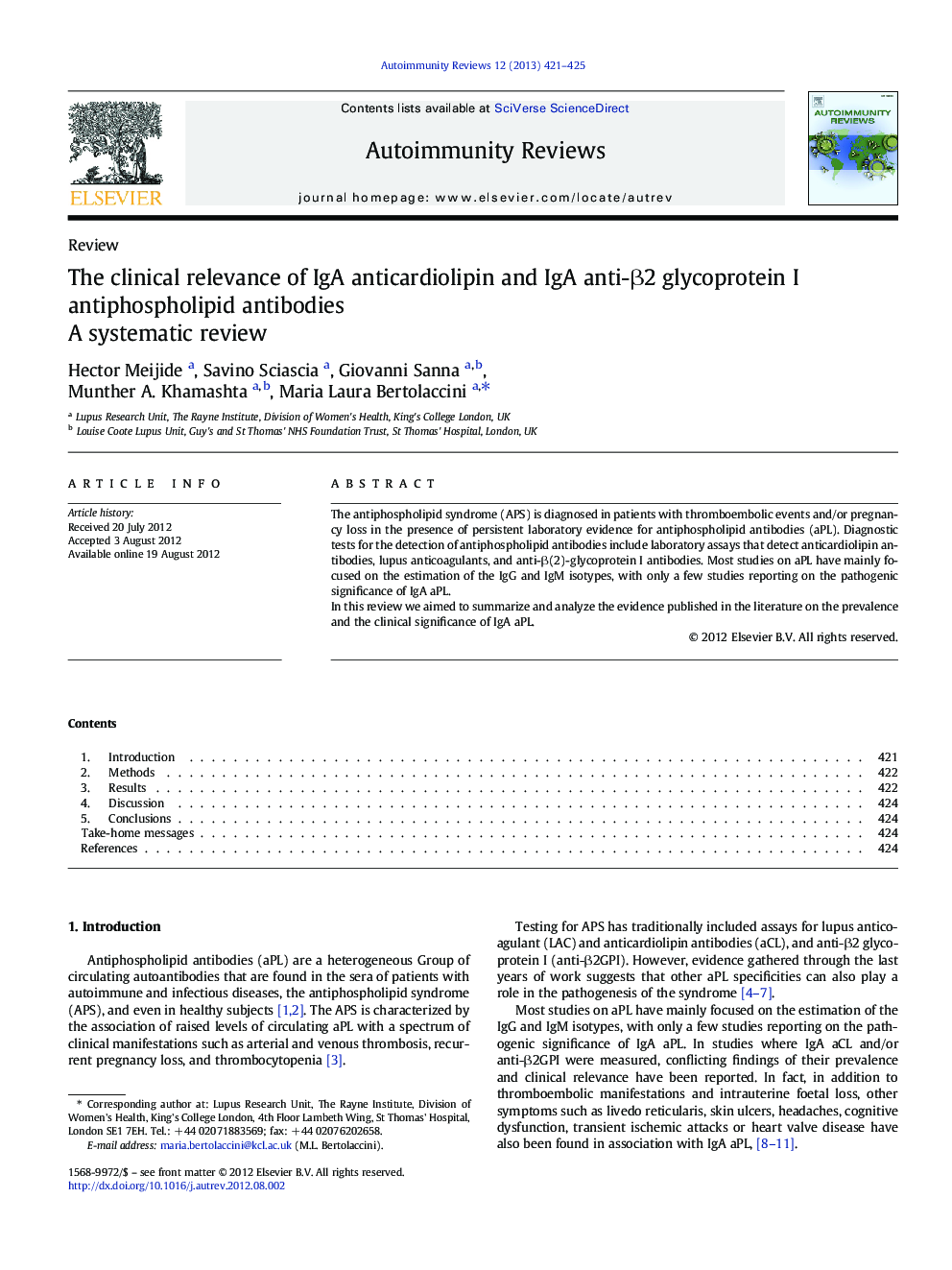 The clinical relevance of IgA anticardiolipin and IgA anti-Î²2 glycoprotein I antiphospholipid antibodies