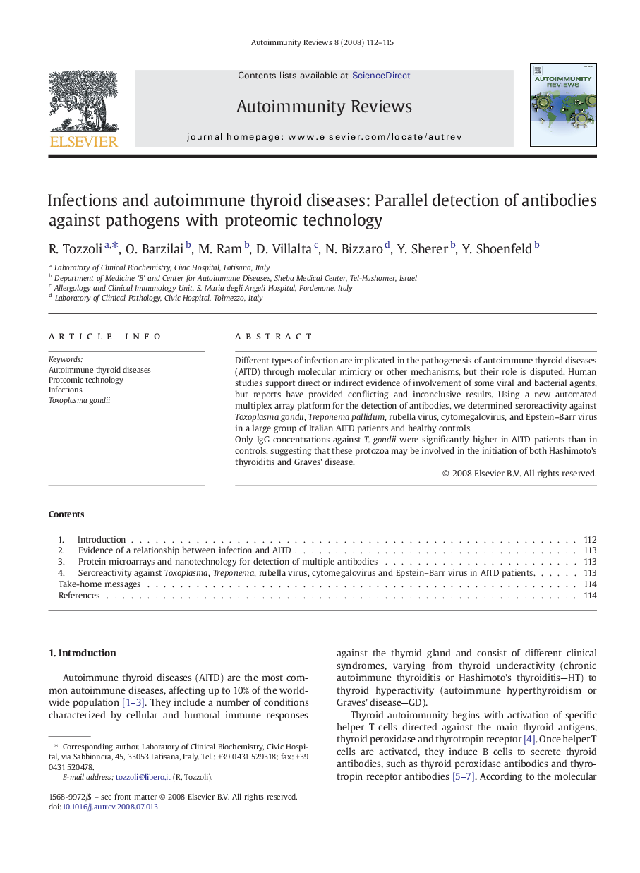 Infections and autoimmune thyroid diseases: Parallel detection of antibodies against pathogens with proteomic technology