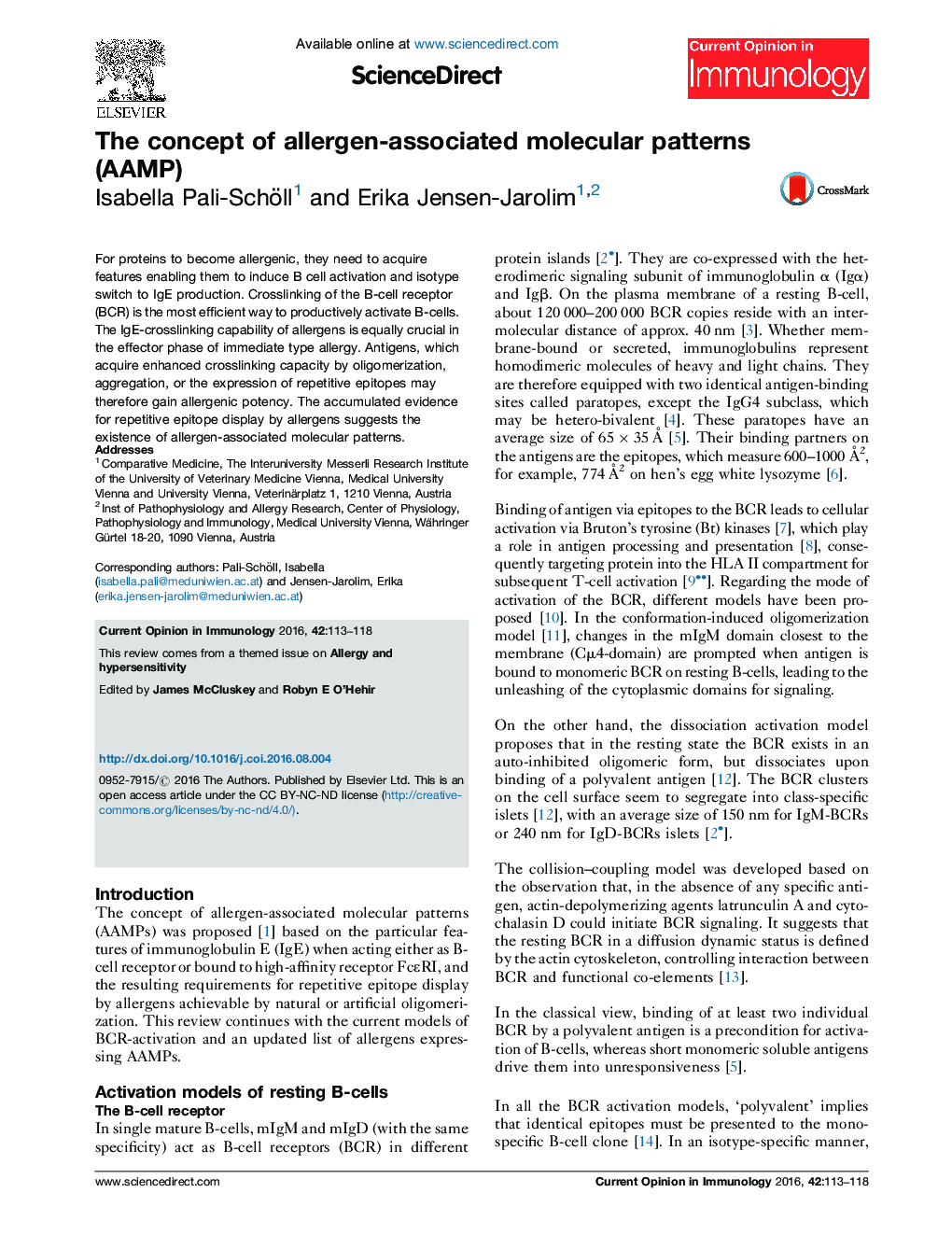 The concept of allergen-associated molecular patterns (AAMP)