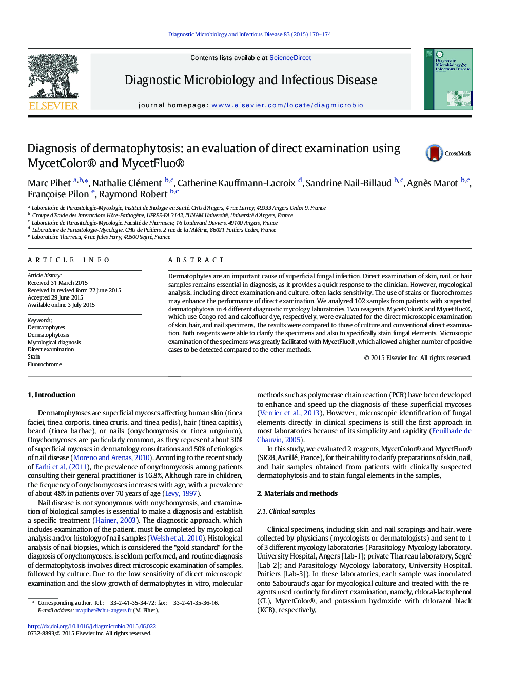 Diagnosis of dermatophytosis: an evaluation of direct examination using MycetColor® and MycetFluo®