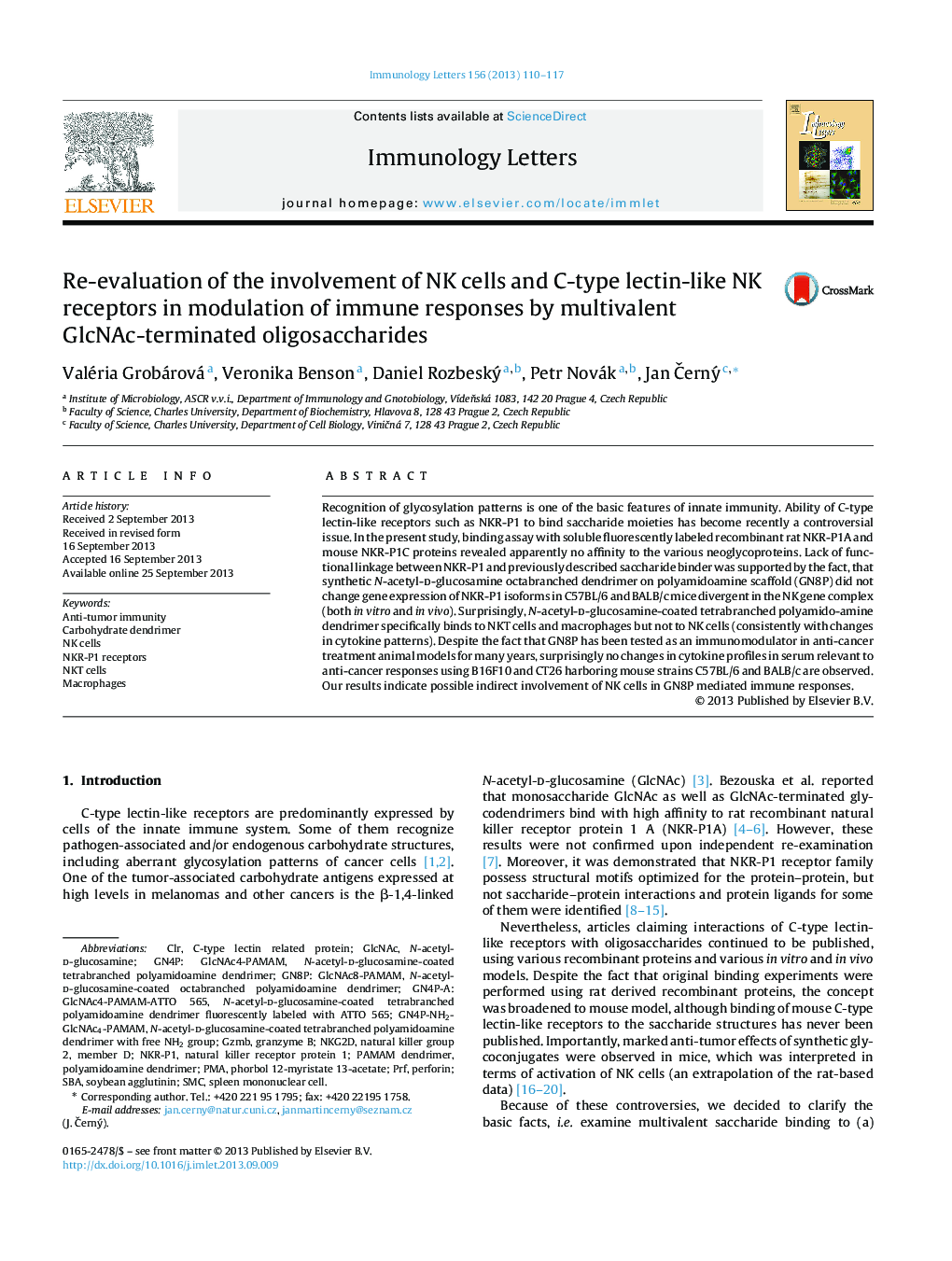 Re-evaluation of the involvement of NK cells and C-type lectin-like NK receptors in modulation of immune responses by multivalent GlcNAc-terminated oligosaccharides