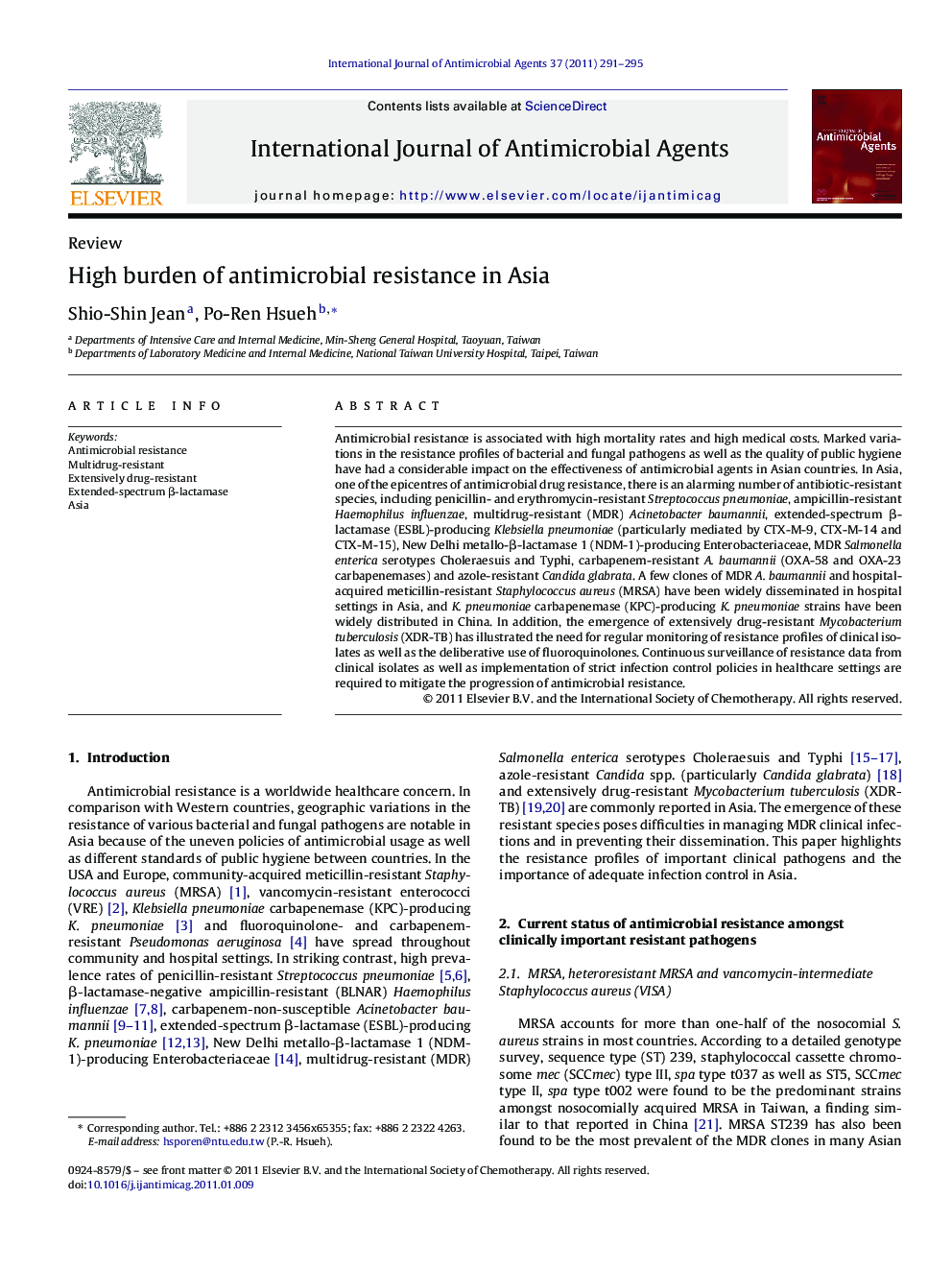 High burden of antimicrobial resistance in Asia