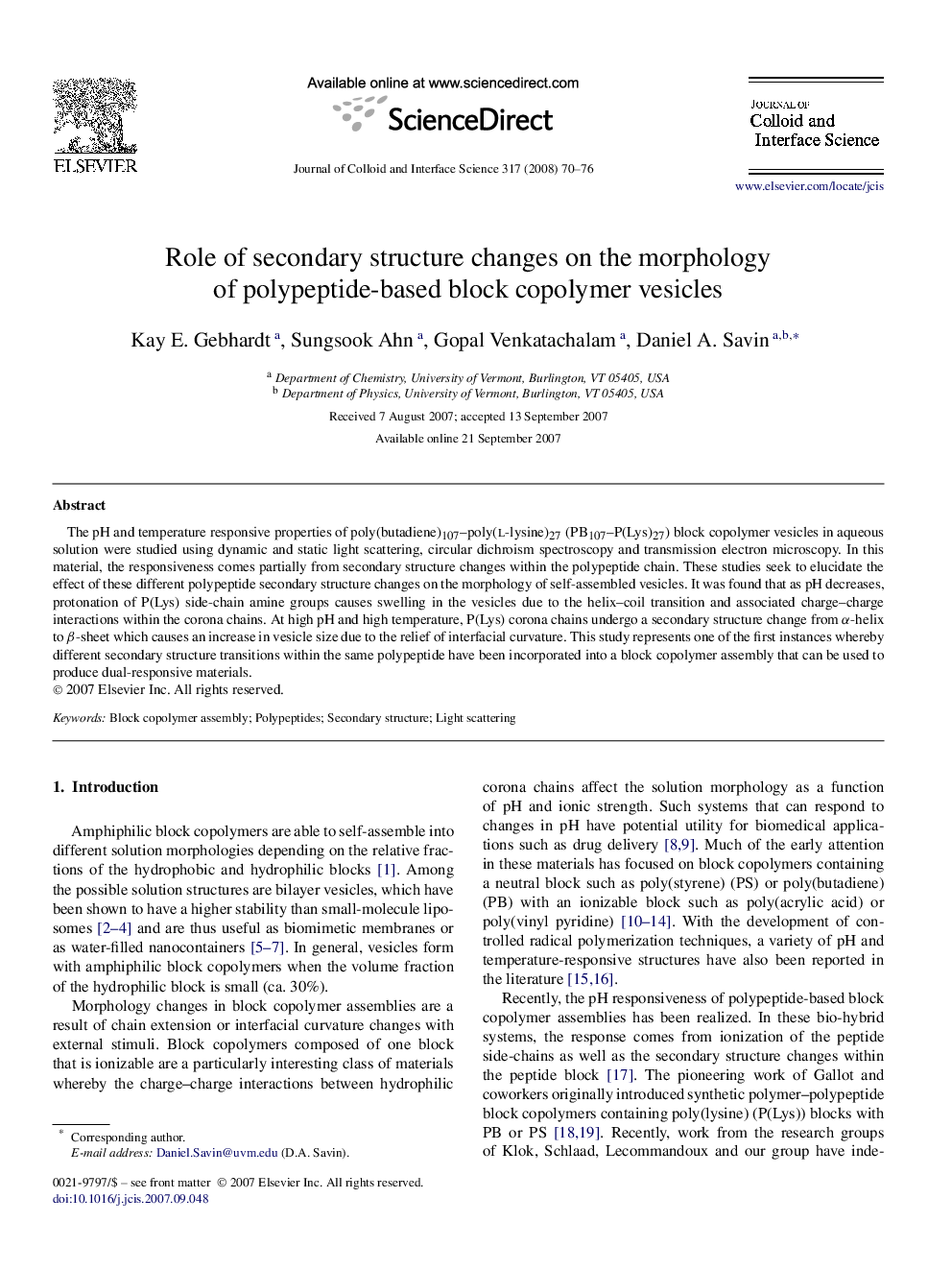 Role of secondary structure changes on the morphology of polypeptide-based block copolymer vesicles