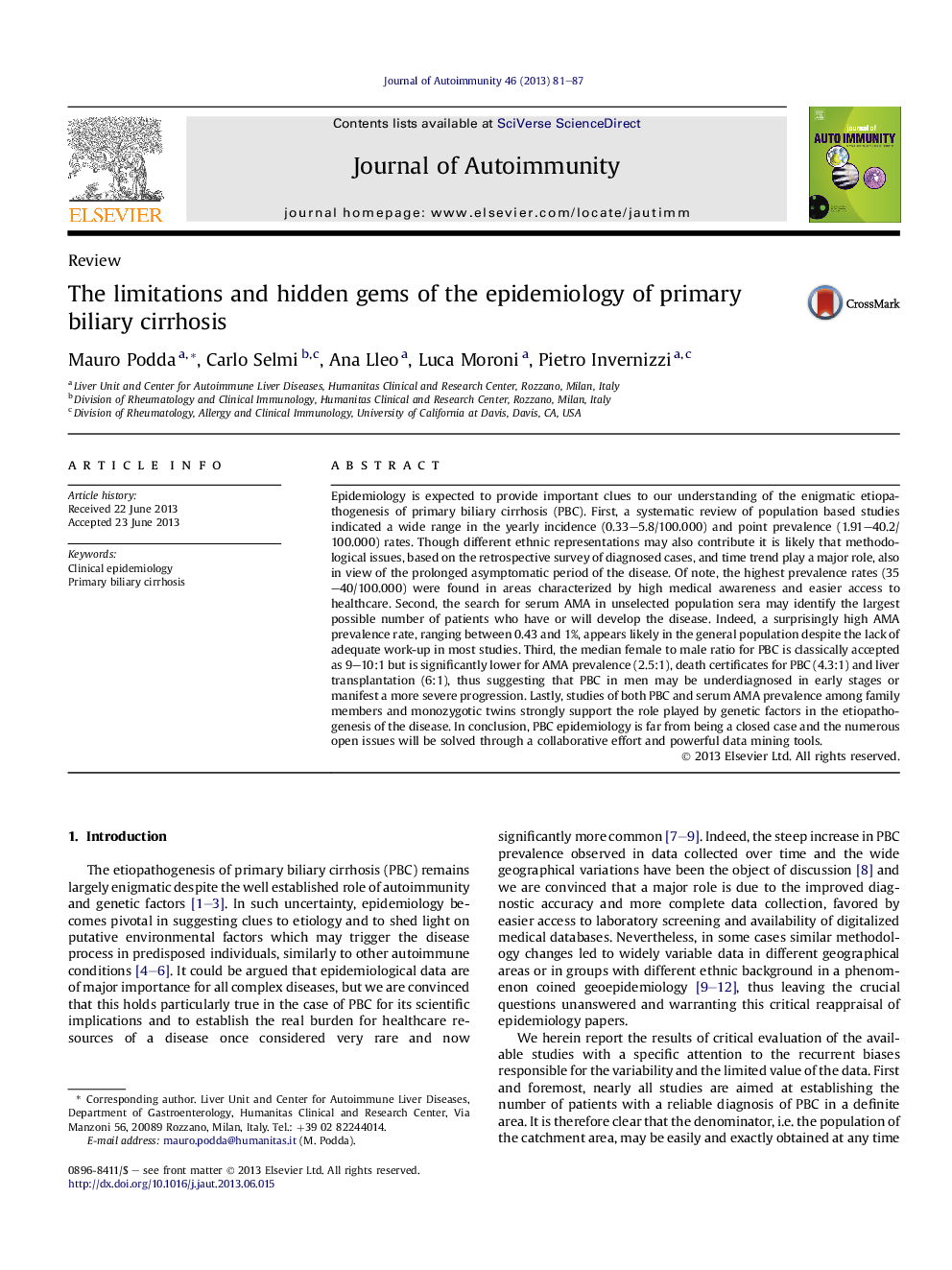 The limitations and hidden gems of the epidemiology of primary biliary cirrhosis