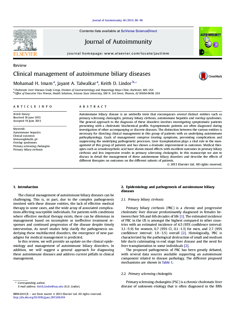 Clinical management of autoimmune biliary diseases