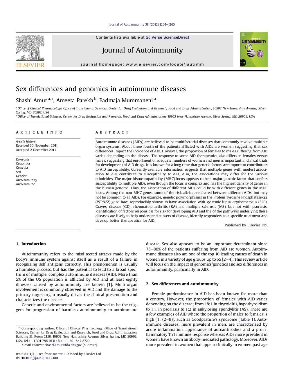 Sex differences and genomics in autoimmune diseases