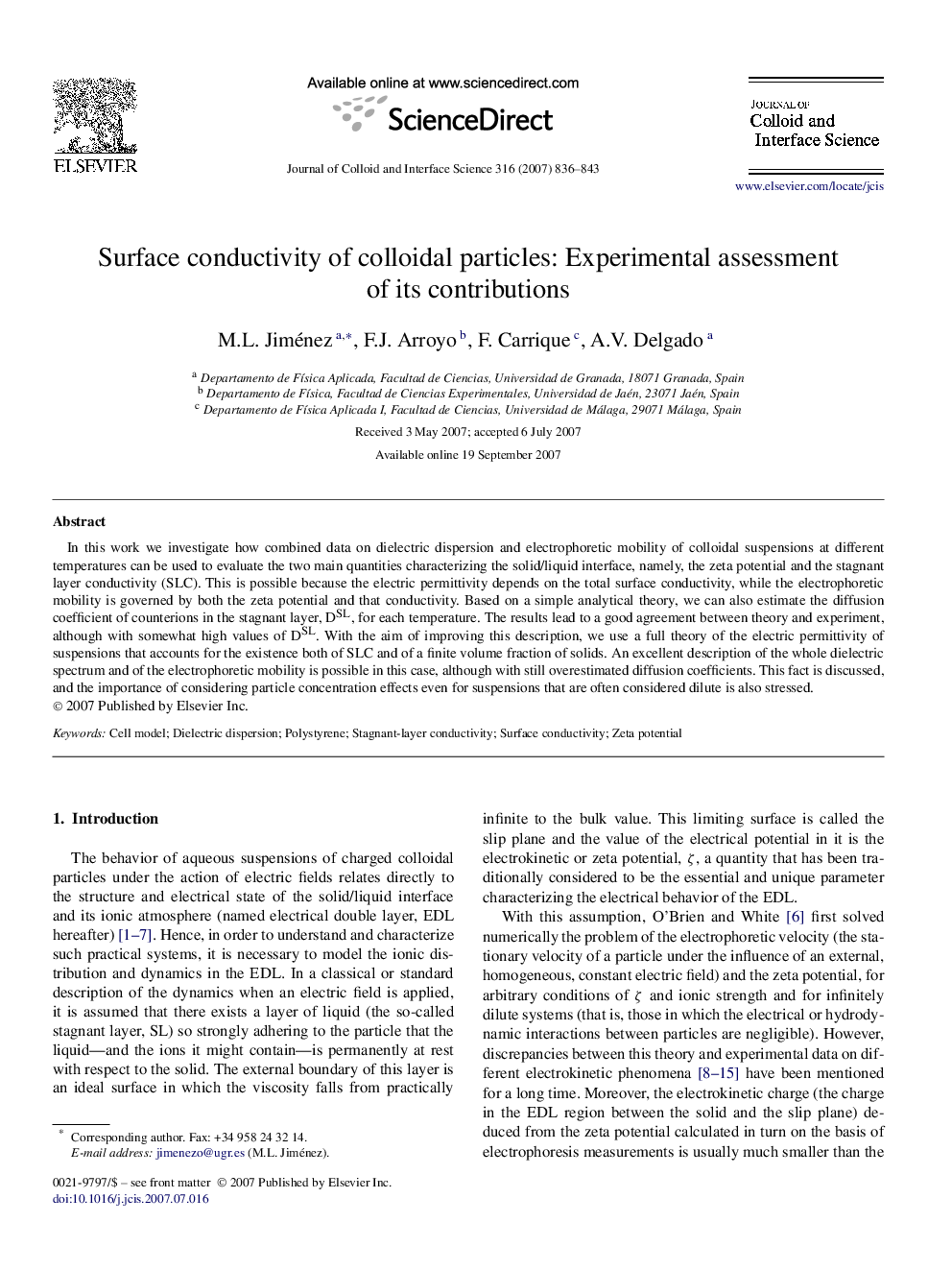 Surface conductivity of colloidal particles: Experimental assessment of its contributions