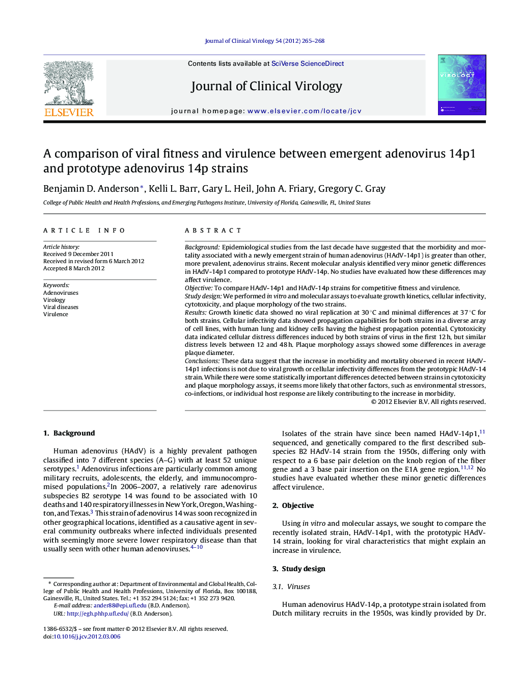 A comparison of viral fitness and virulence between emergent adenovirus 14p1 and prototype adenovirus 14p strains