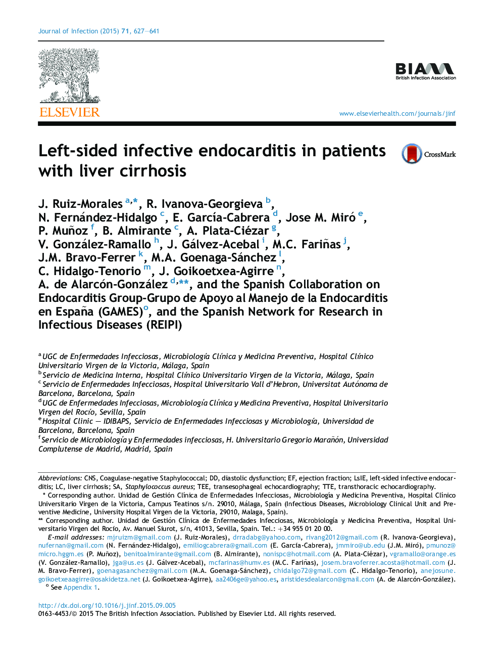 Left-sided infective endocarditis in patients with liver cirrhosis