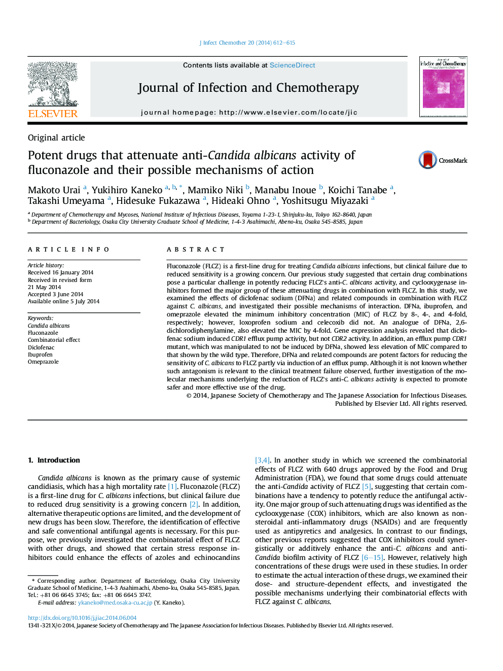 Potent drugs that attenuate anti-Candida albicans activity of fluconazole and their possible mechanisms of action