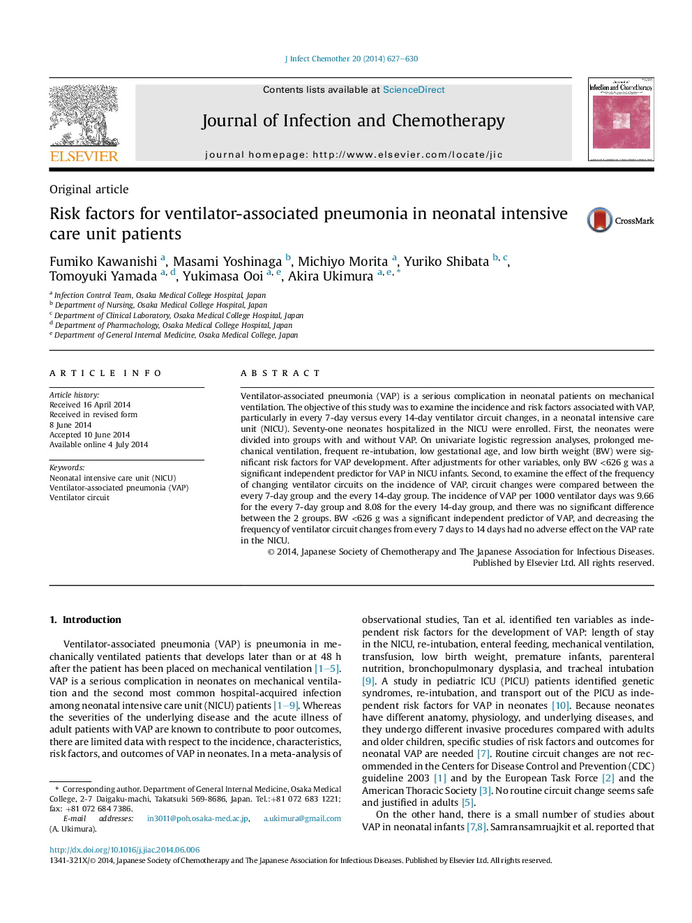 Risk factors for ventilator-associated pneumonia in neonatal intensive care unit patients