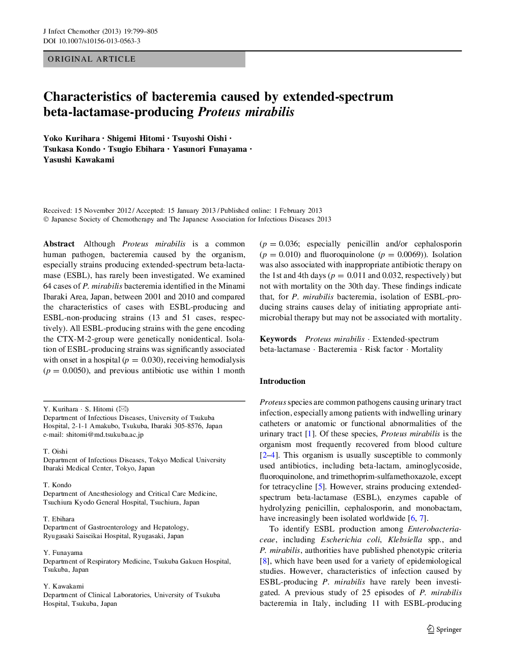 ویژگی های باکتریایی ناشی از پروتئوس میرابیلیس، تولید کننده بتا-لاکتاماز با طیف گسترده ای دارد 